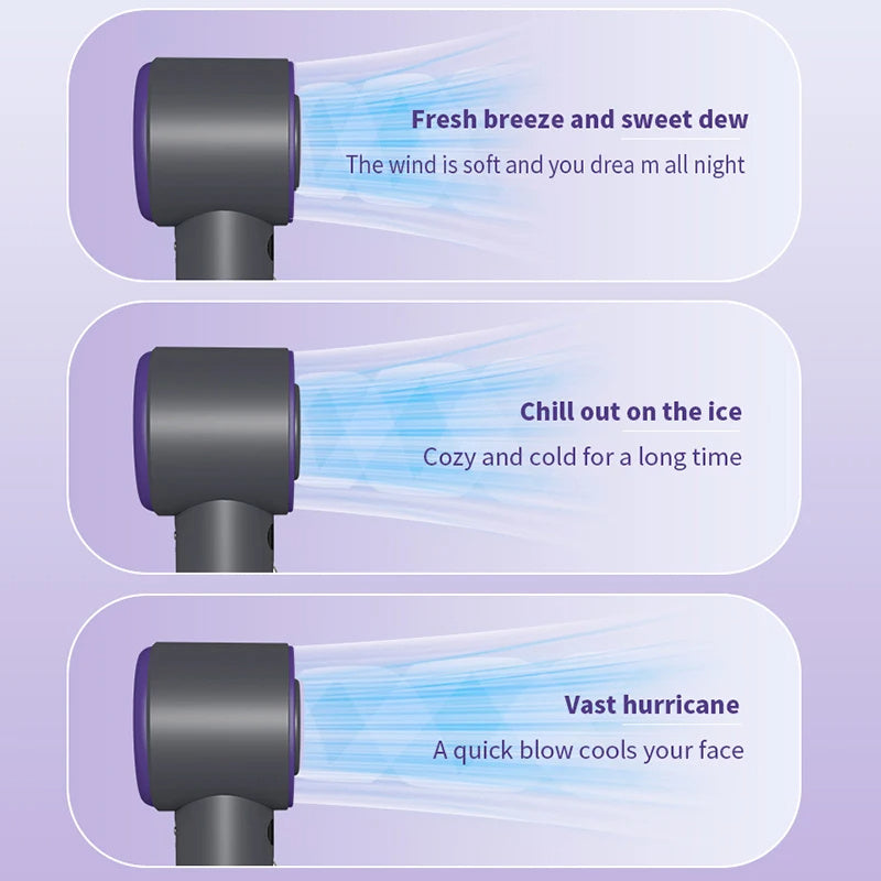 Oceanfront™ TurboCool Mini Handheld Fan — 3-Speed Rechargeable Breeze