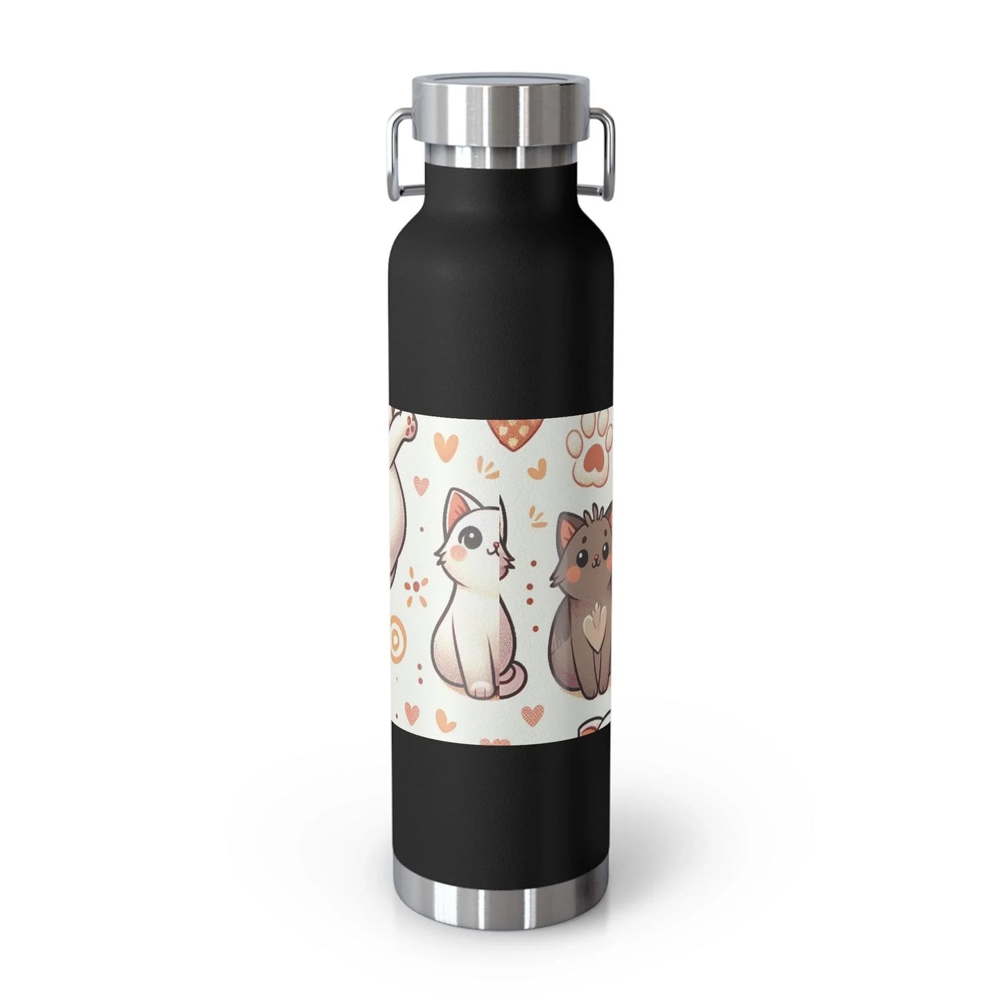 Cozy Cat Pattern Metal Drink Cup: Purr-fect Temperature, Purr-fect Style - Oceanfront Products