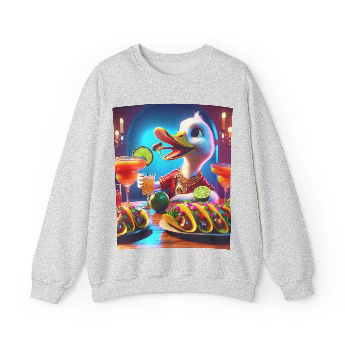 Sweatshirt: Gangster Duck Taco and Margarita Party Seasonal Seller Unisex Heavy Blend - Oceanfront Products