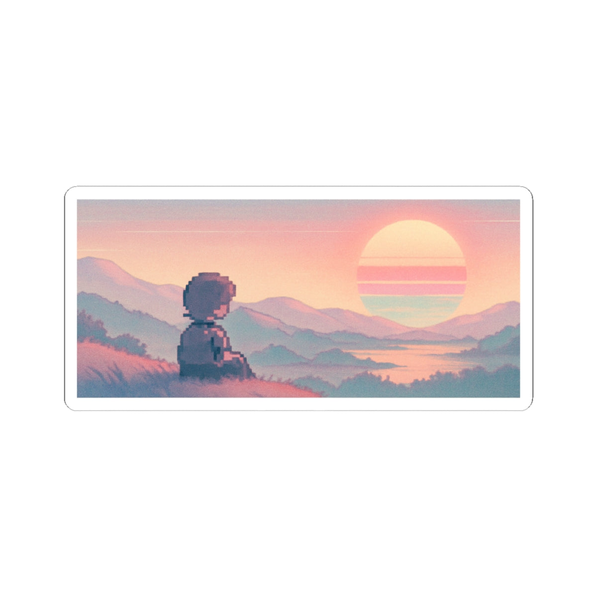 Lo-fi Anime/Vaporwave Kiss-Cut Stickers