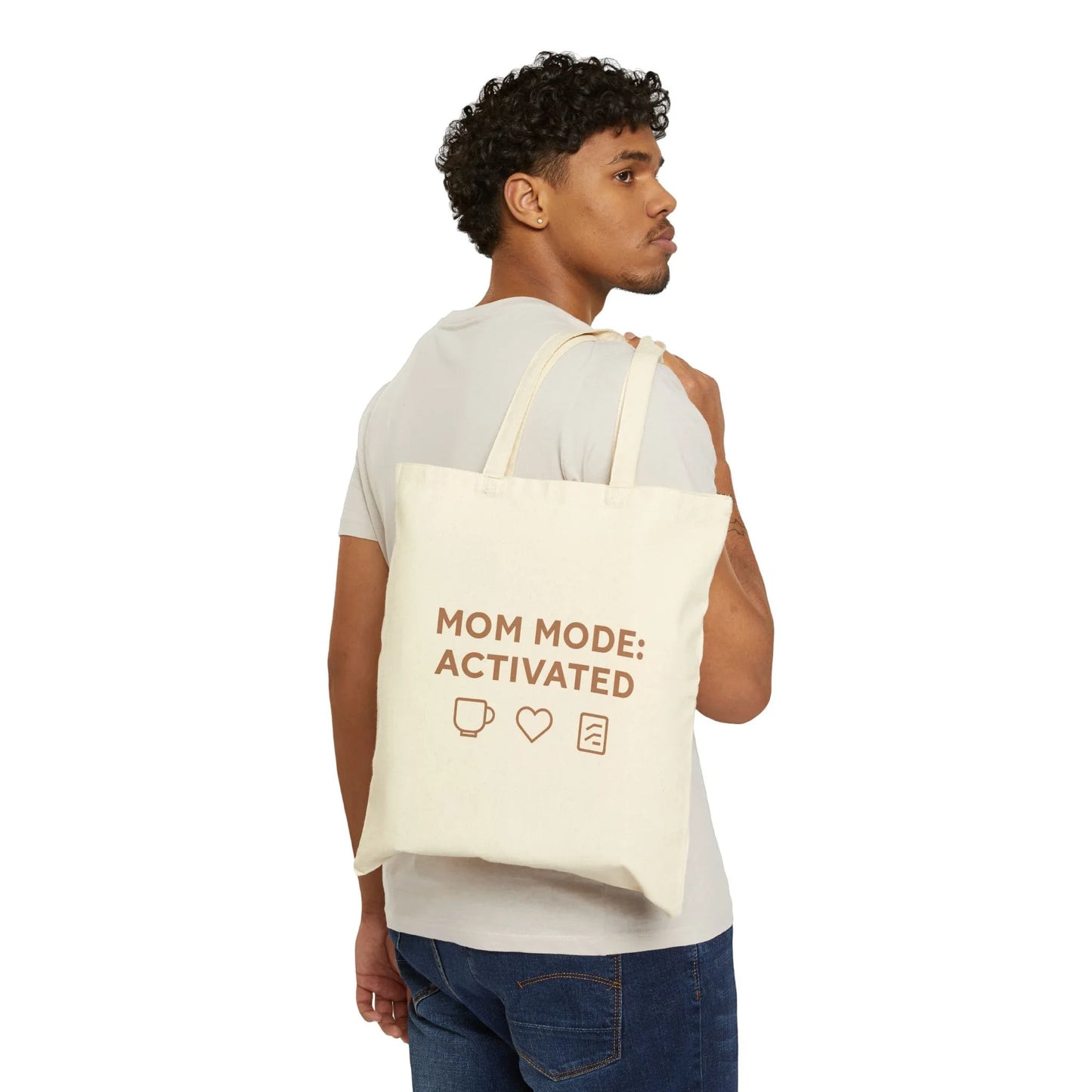 Mom Mode Activated Cotton Canvas Tote Bag – Stylish & Practical for Busy Moms - Oceanfront Products