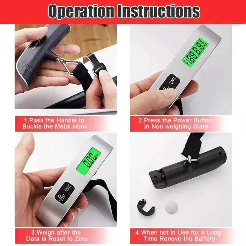 Sleek Digital Luggage Scale for 110lb 50kg Portable Convenience - Oceanfront Products