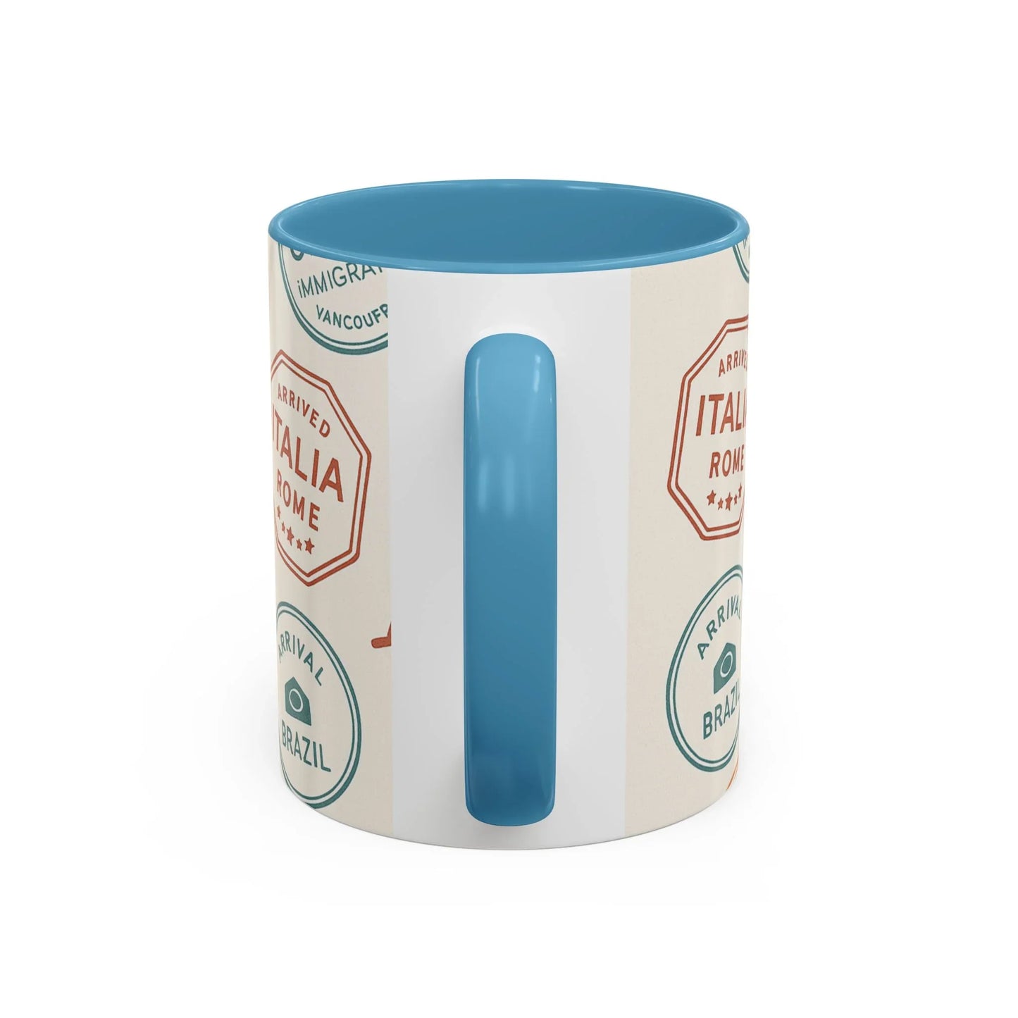 Pack Light, Live Big – Wanderlust Mug with Passport Stamp Collection - Oceanfront Products