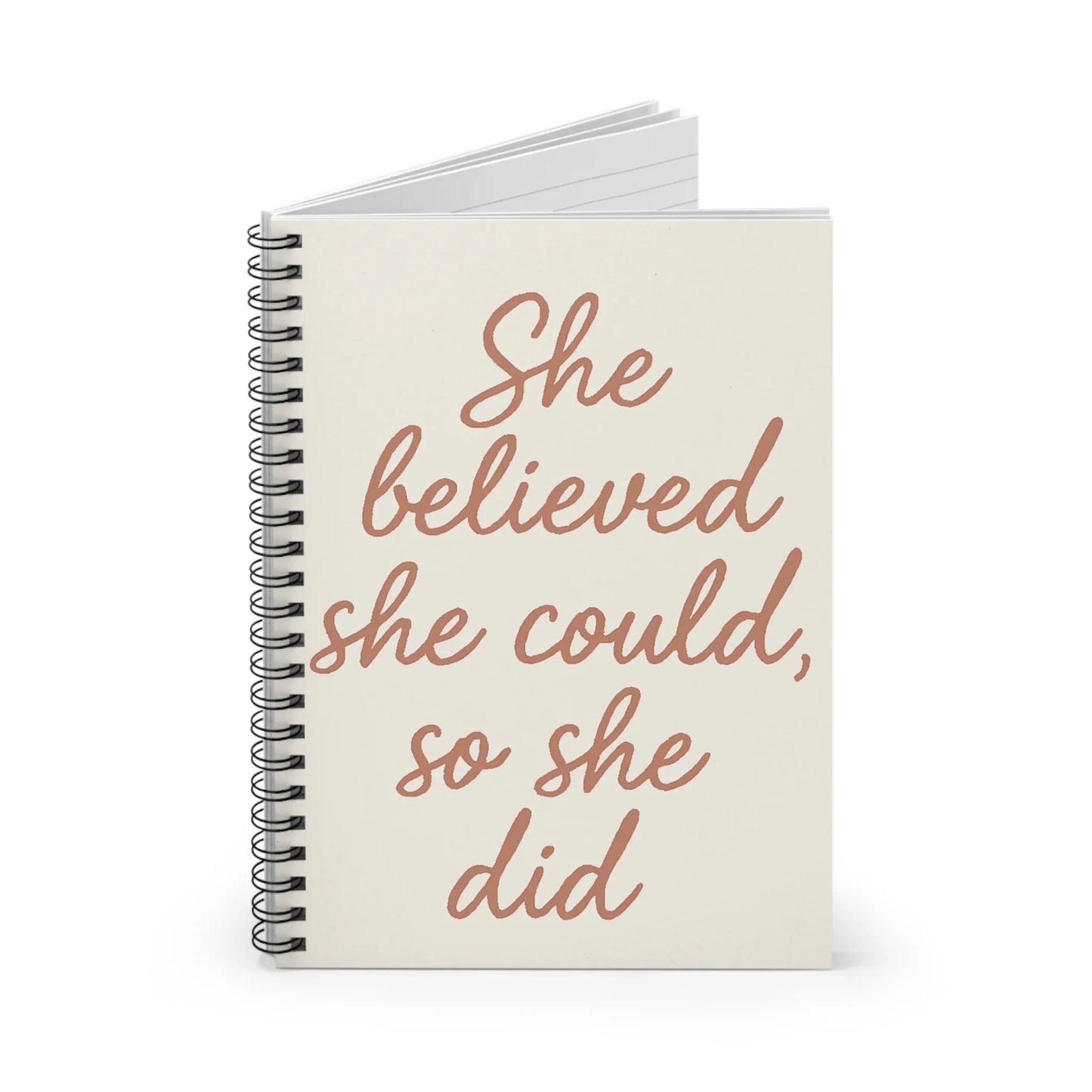She Believed She Could, So She Did – Feminine Spiral Journal - Oceanfront Products