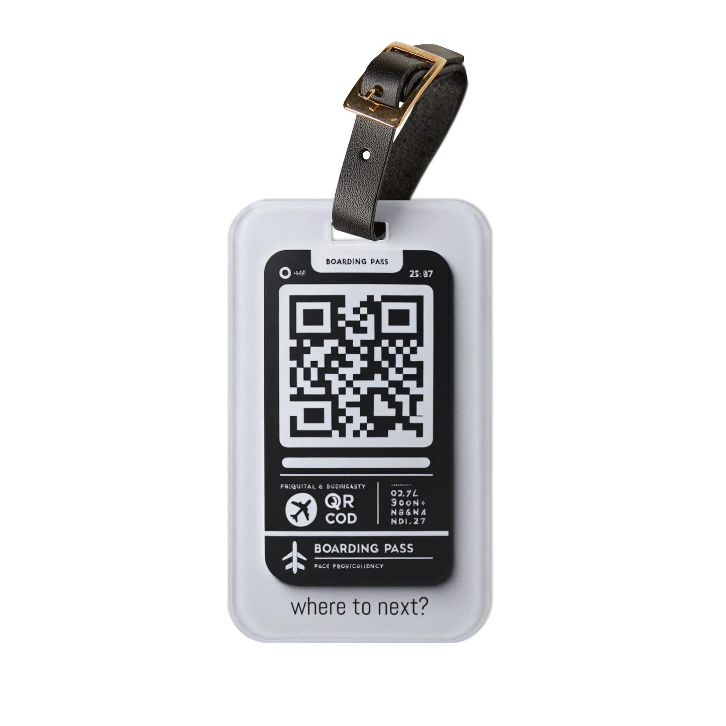 Luggage Tag - Boarding Pass QR Code Design - Oceanfront Products
