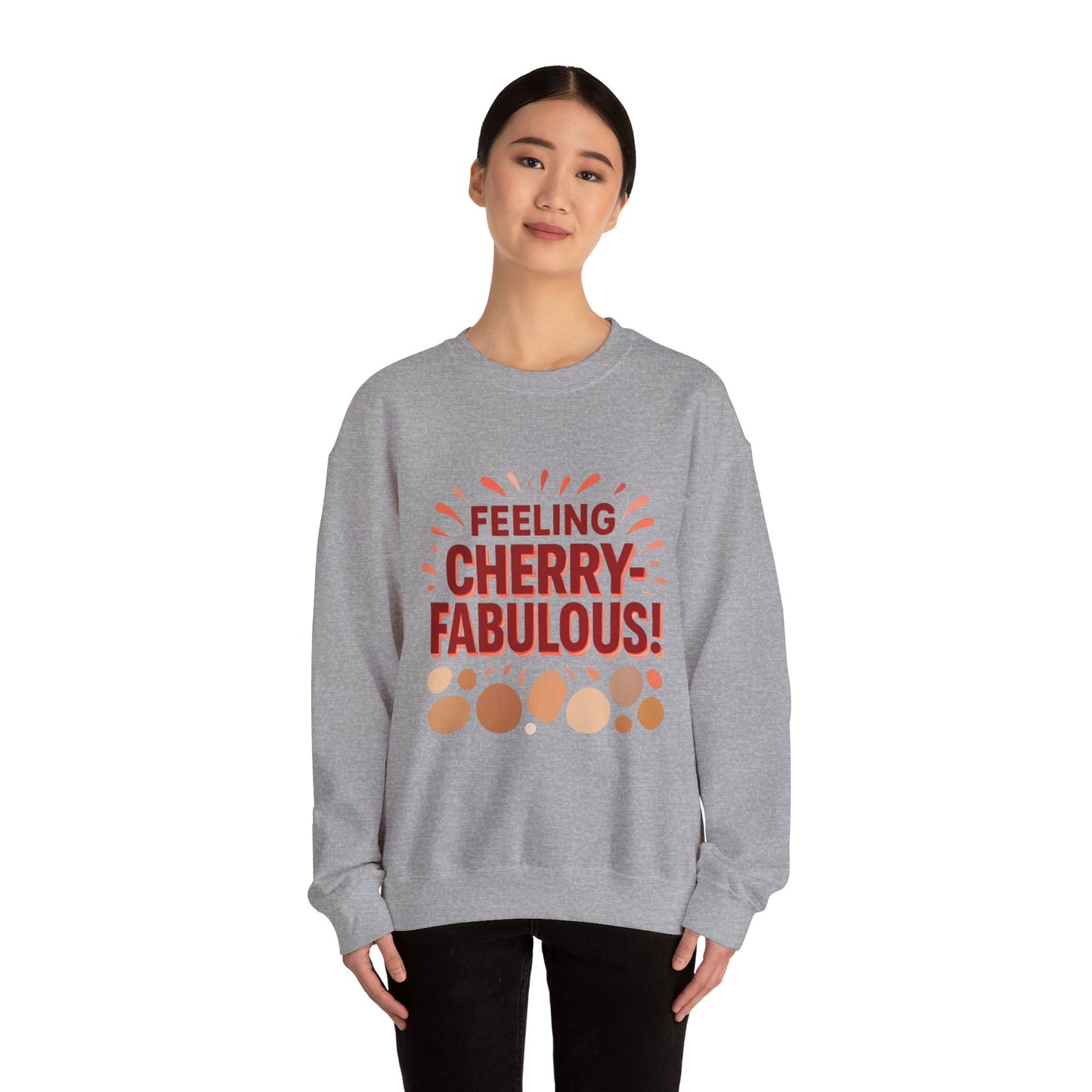 Bold cherry Sweatshirt, Cherry design on Crewneck Jumper, Unisex Pullover, Gift