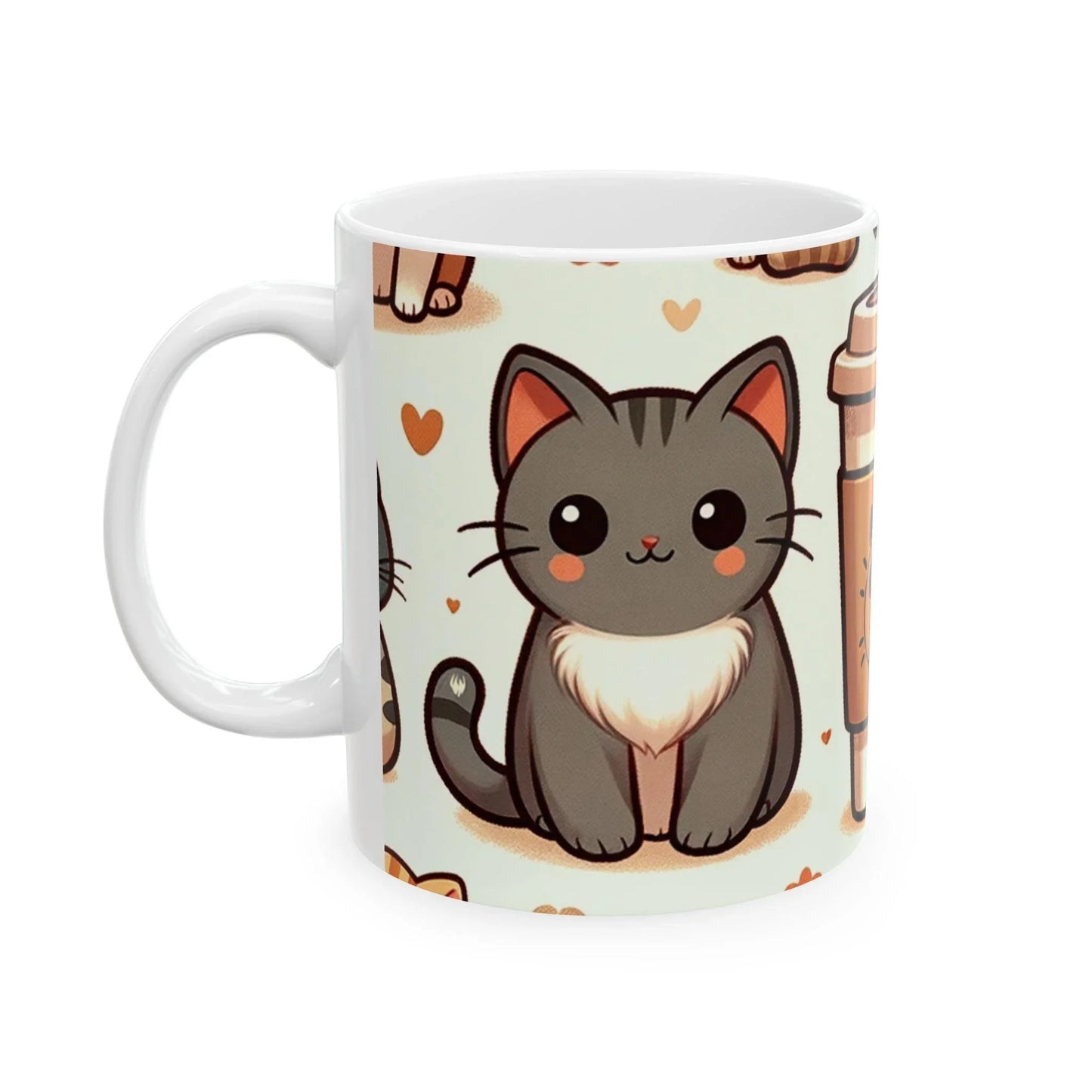 Charming Cat Illustration Coffee Cup: Purr-fect for Cat Lovers - Oceanfront Products