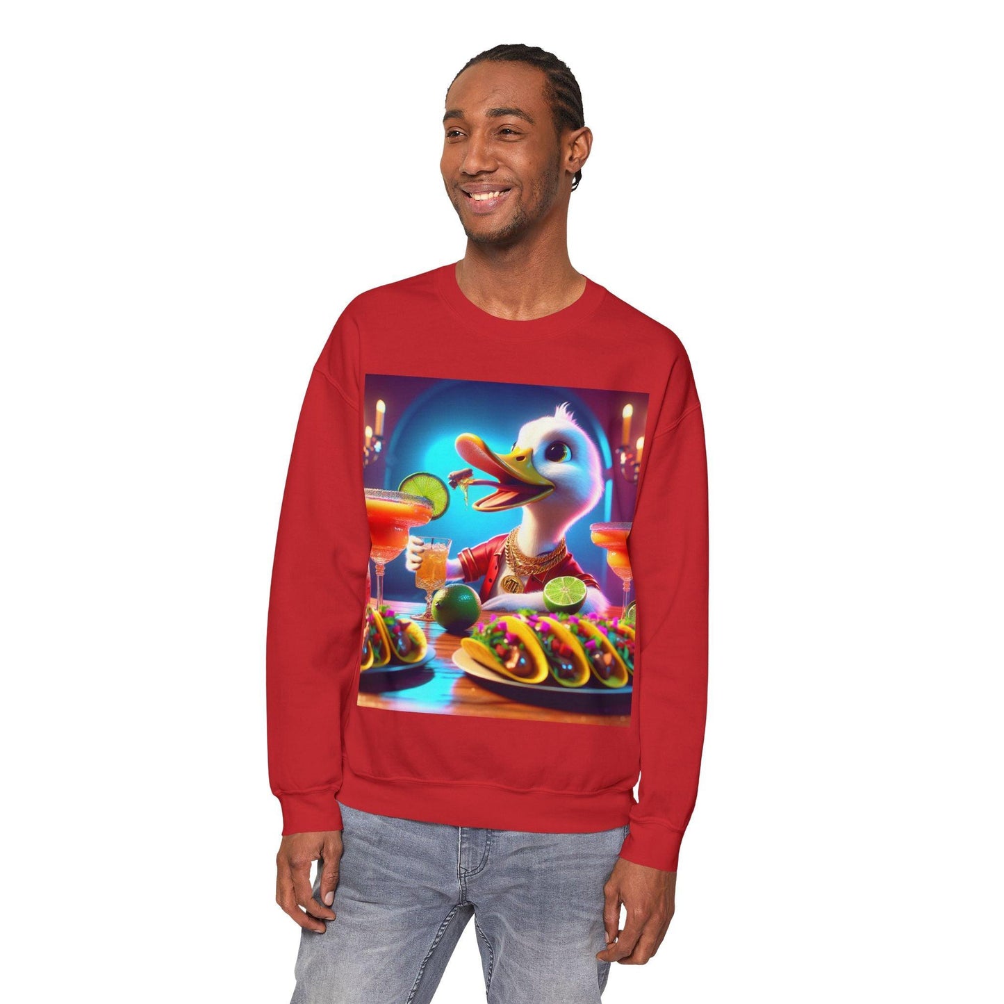 Sweatshirt: Gangster Duck Taco and Margarita Party Seasonal Seller Unisex Heavy Blend - Oceanfront Products