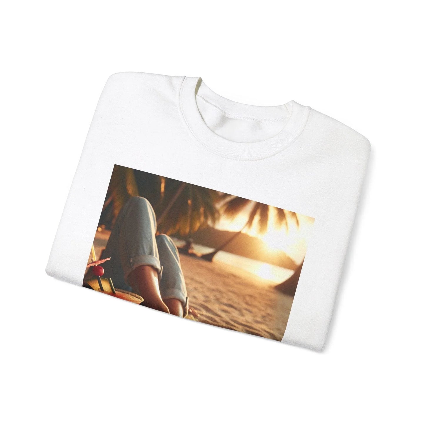 Sand Beach Woman Feet Crewneck Sweatshirt - Oceanfront Products