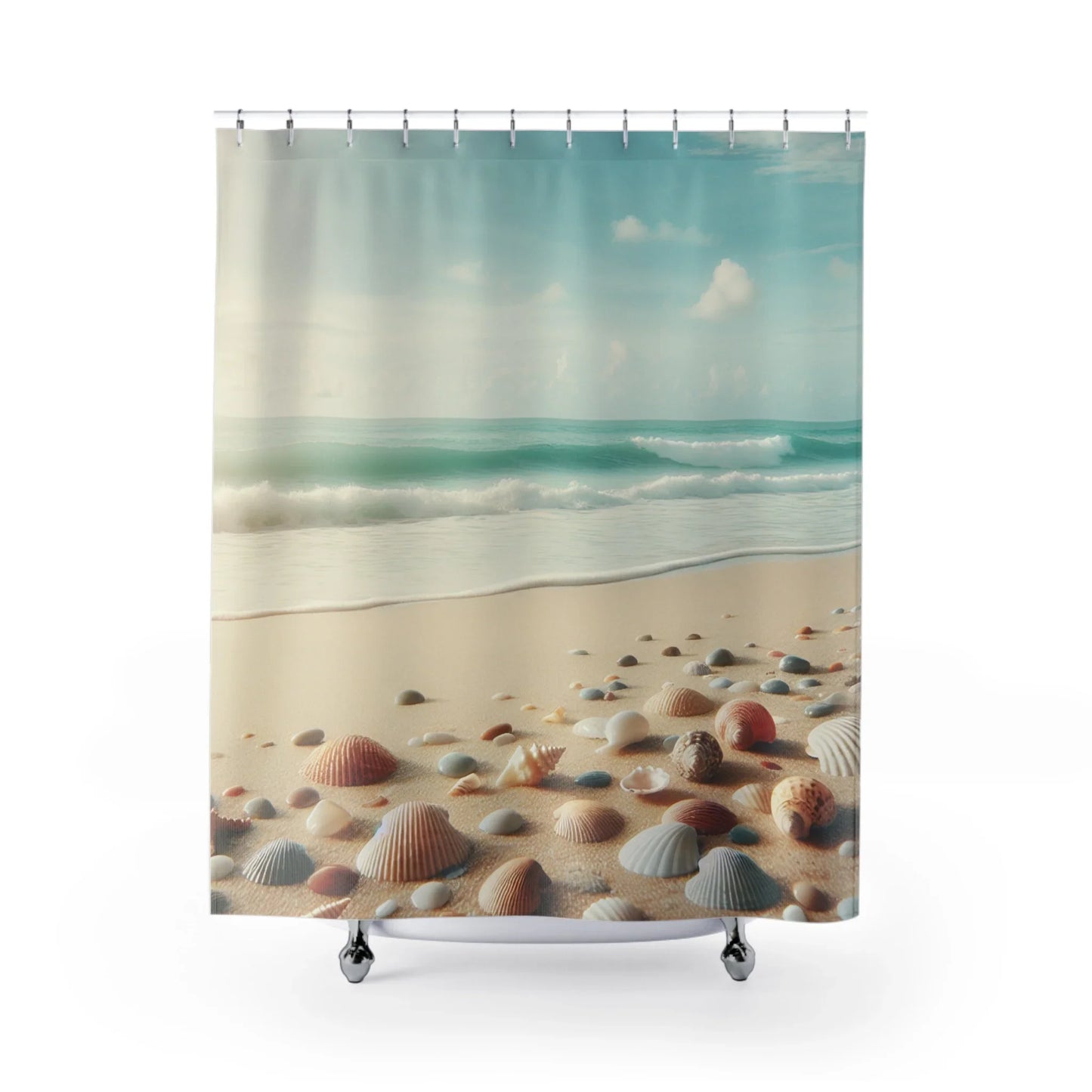 Coastal Shower Curtains - Serene Coastal View Design - Oceanfront Products