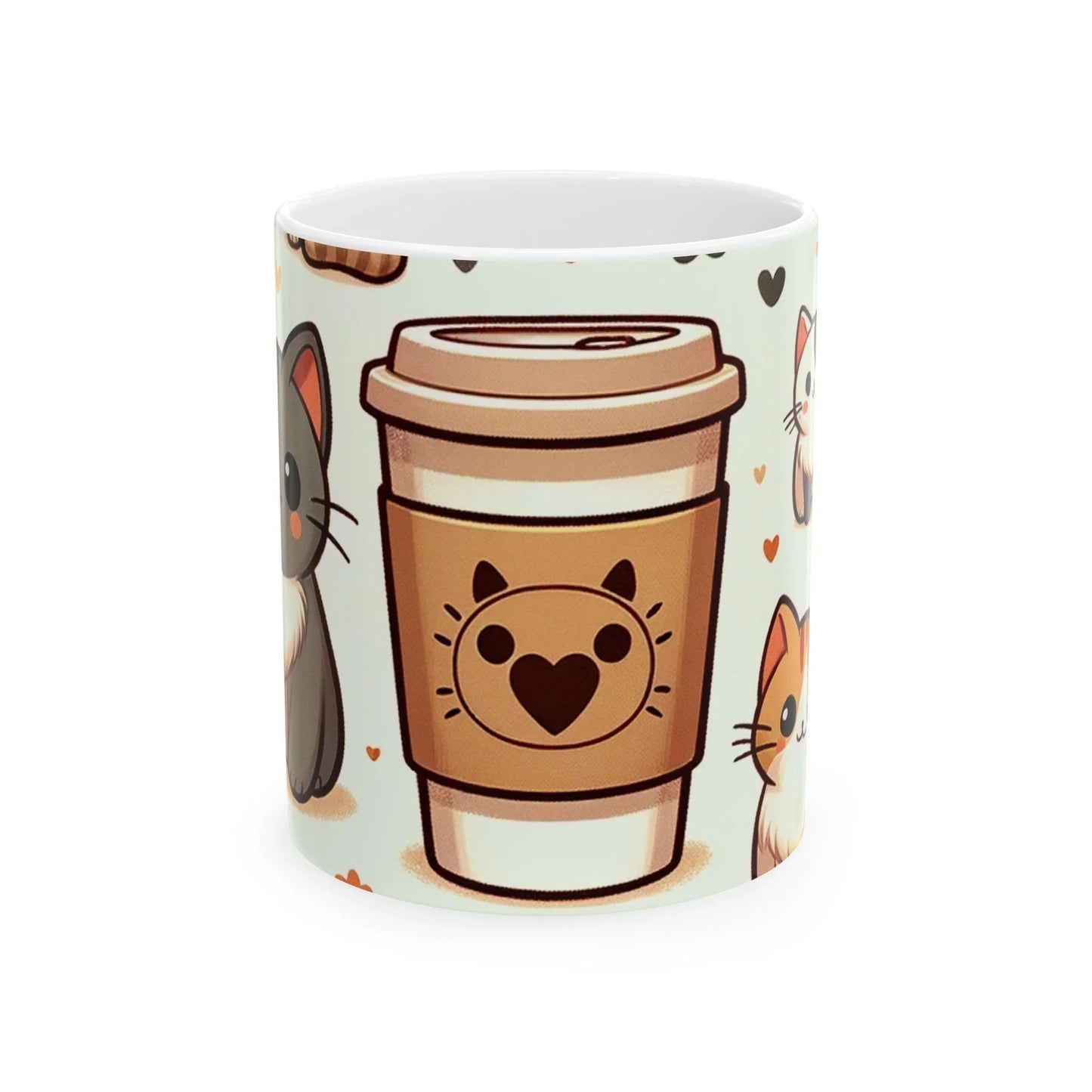 Charming Cat Illustration Coffee Cup: Purr-fect for Cat Lovers - Oceanfront Products