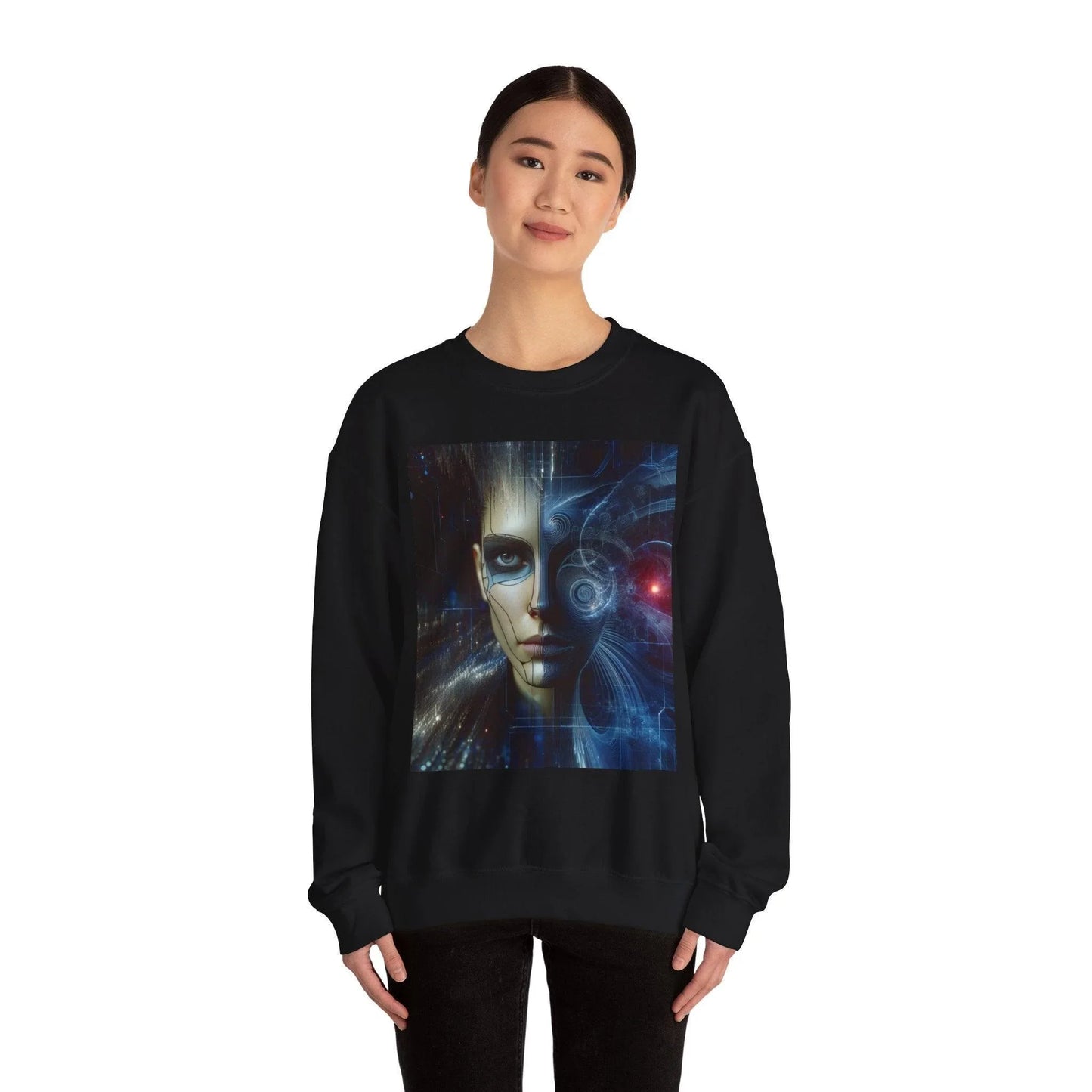 Robot Woman AI Girl Sweatshirt - Oceanfront Products