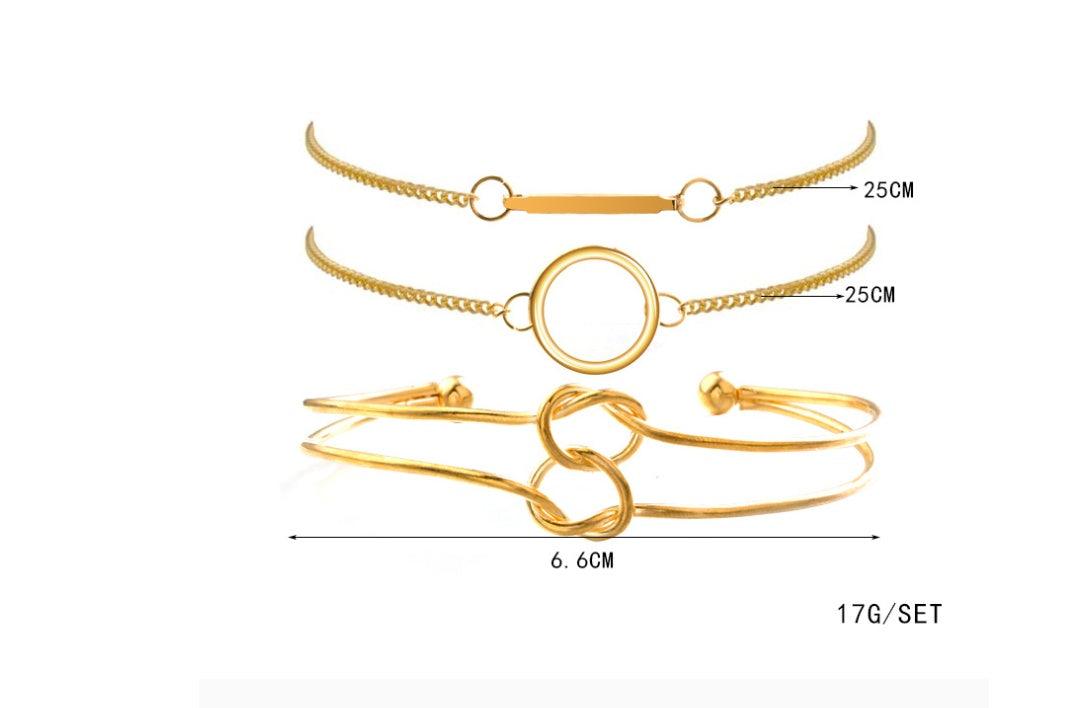 Modyle Gold Color Crystal Wedding Bracelets Set CZ Stone Heart Bracelets Bangles For Woman - Oceanfront Products