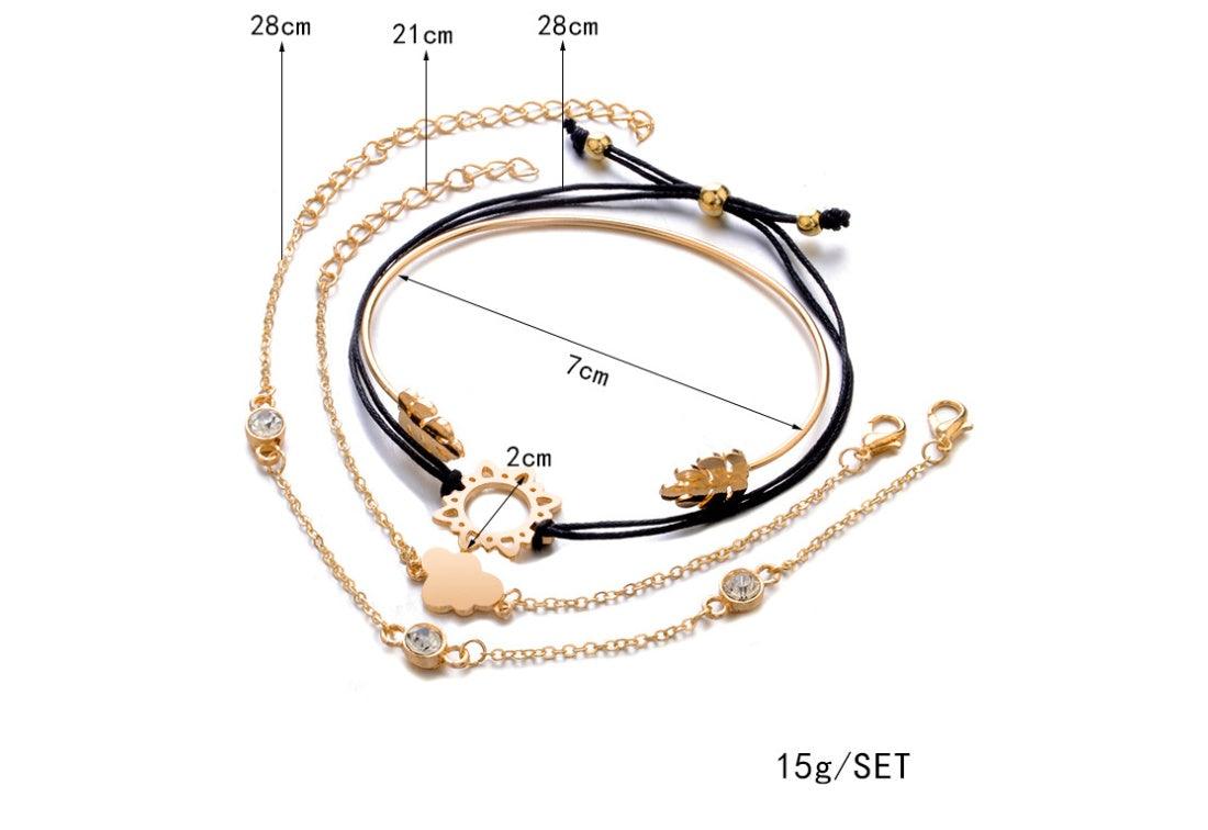 Modyle Gold Color Crystal Wedding Bracelets Set CZ Stone Heart Bracelets Bangles For Woman - Oceanfront Products