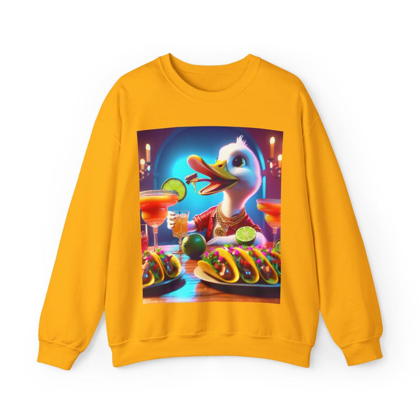Sweatshirt: Gangster Duck Taco and Margarita Party Seasonal Seller Unisex Heavy Blend - Oceanfront Products