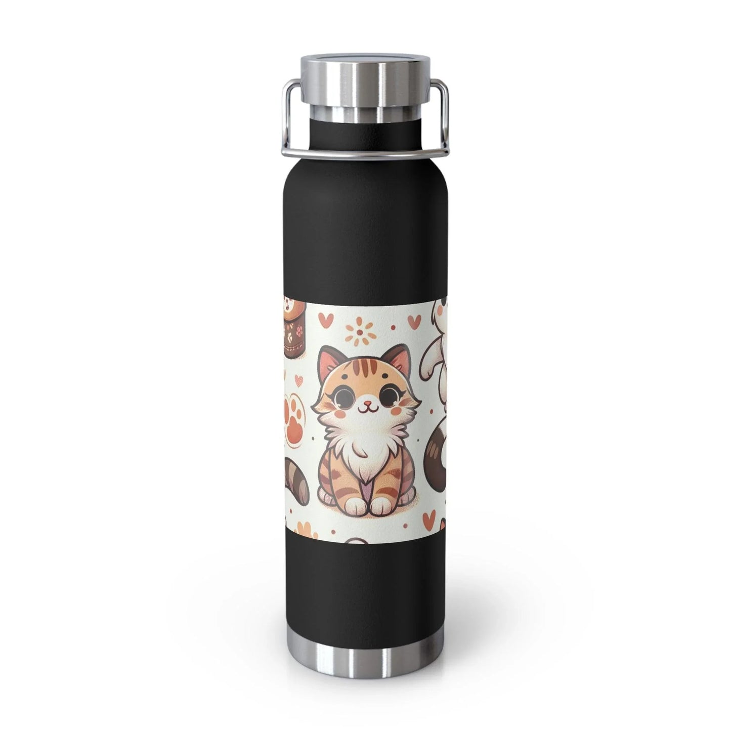 Cozy Cat Pattern Metal Drink Cup: Purr-fect Temperature, Purr-fect Style - Oceanfront Products