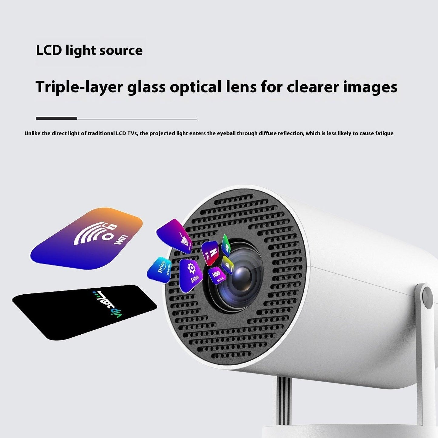 Portable Projector Small Straight Projector For Home Use 180 Degrees Projection Angle Automatic Focus Home Video Projector - Oceanfront Products