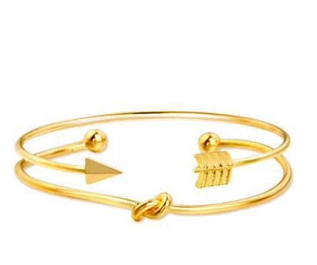 Modyle Gold Color Crystal Wedding Bracelets Set CZ Stone Heart Bracelets Bangles For Woman - Oceanfront Products