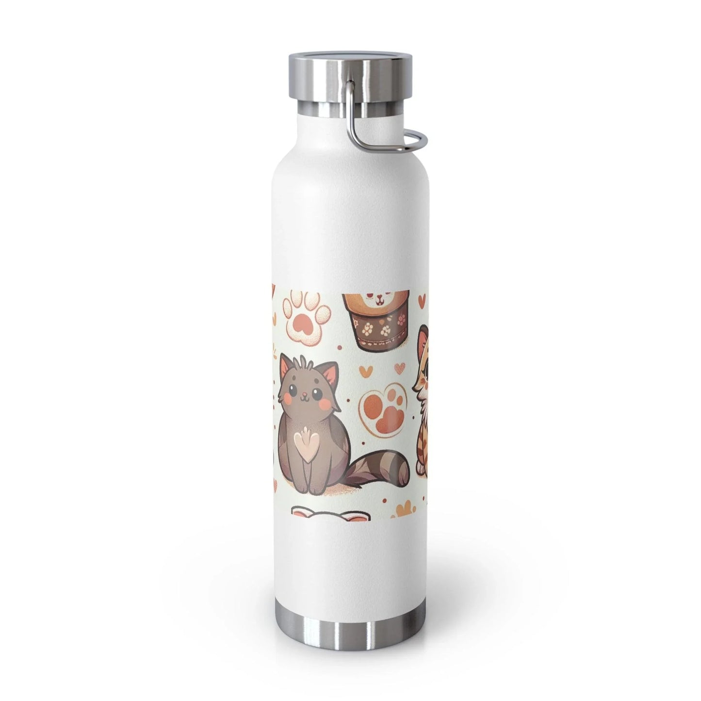 Cozy Cat Pattern Metal Drink Cup: Purr-fect Temperature, Purr-fect Style - Oceanfront Products