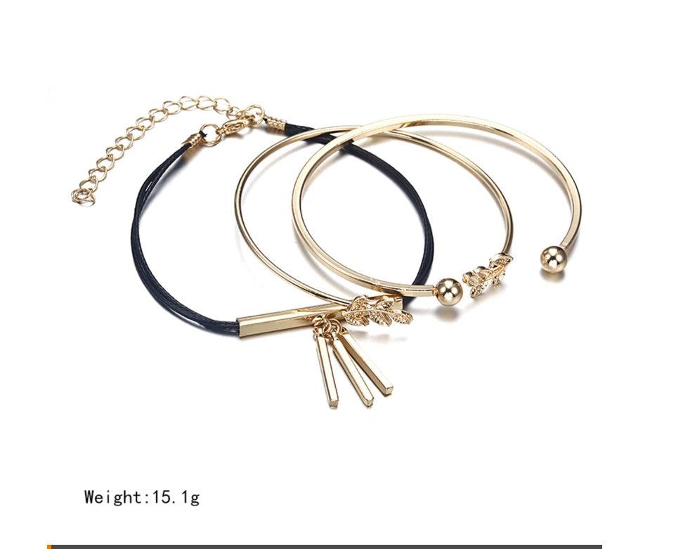 Modyle Gold Color Crystal Wedding Bracelets Set CZ Stone Heart Bracelets Bangles For Woman - Oceanfront Products