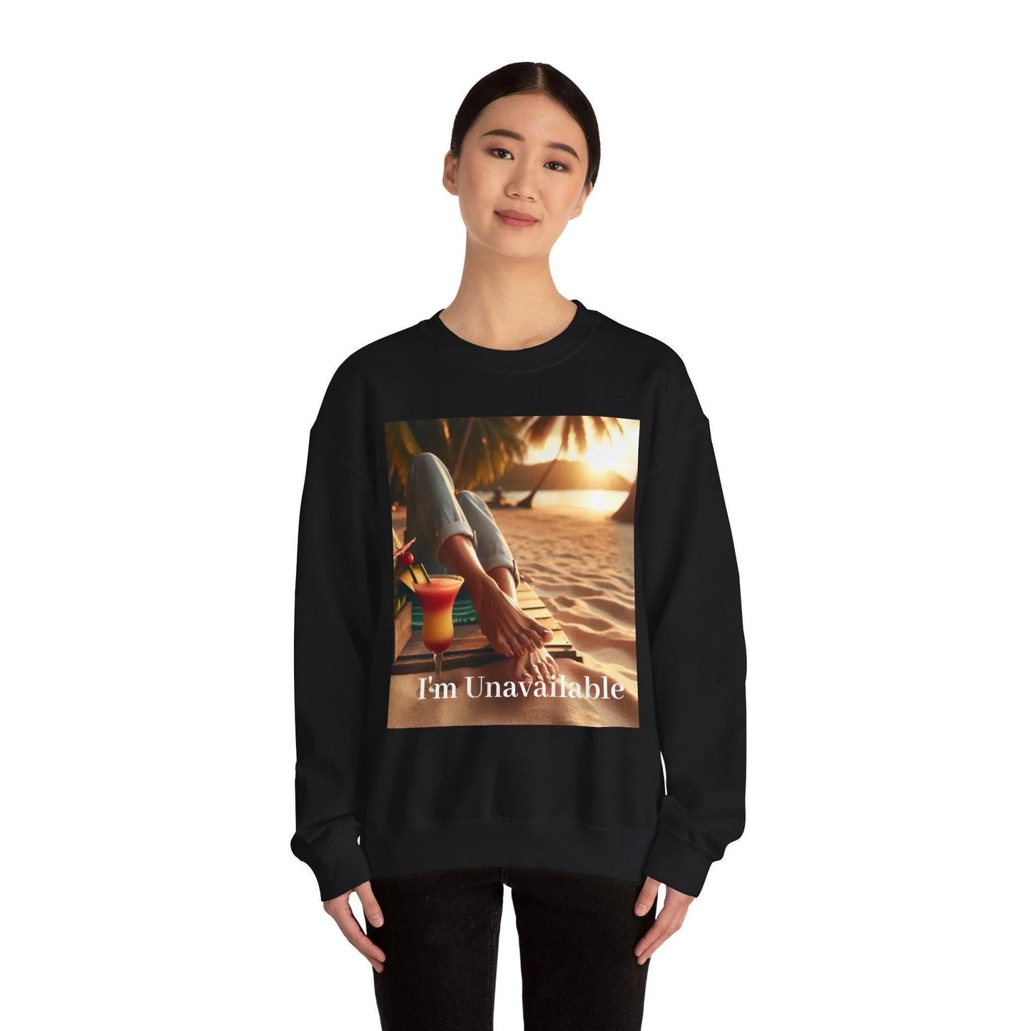 Sand Beach Woman Feet Crewneck Sweatshirt - Oceanfront Products