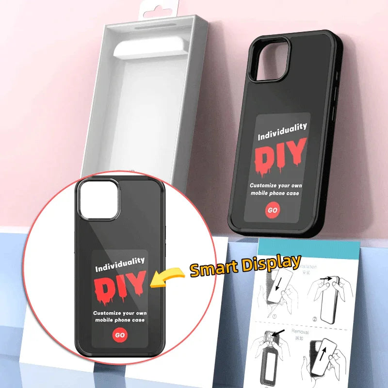 E-ink Screen Phone Case Unlimited Screen Projection Personalized Phone Cover Battery Free New Designer Luxury Phone Case - Oceanfront Products