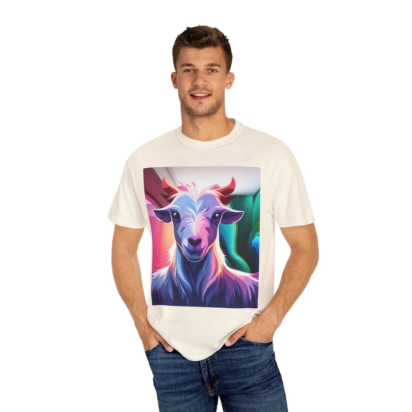 Colorful Goat Graphic Women's T-Shirt: A Blend of Style and Playfulness - Oceanfront Products
