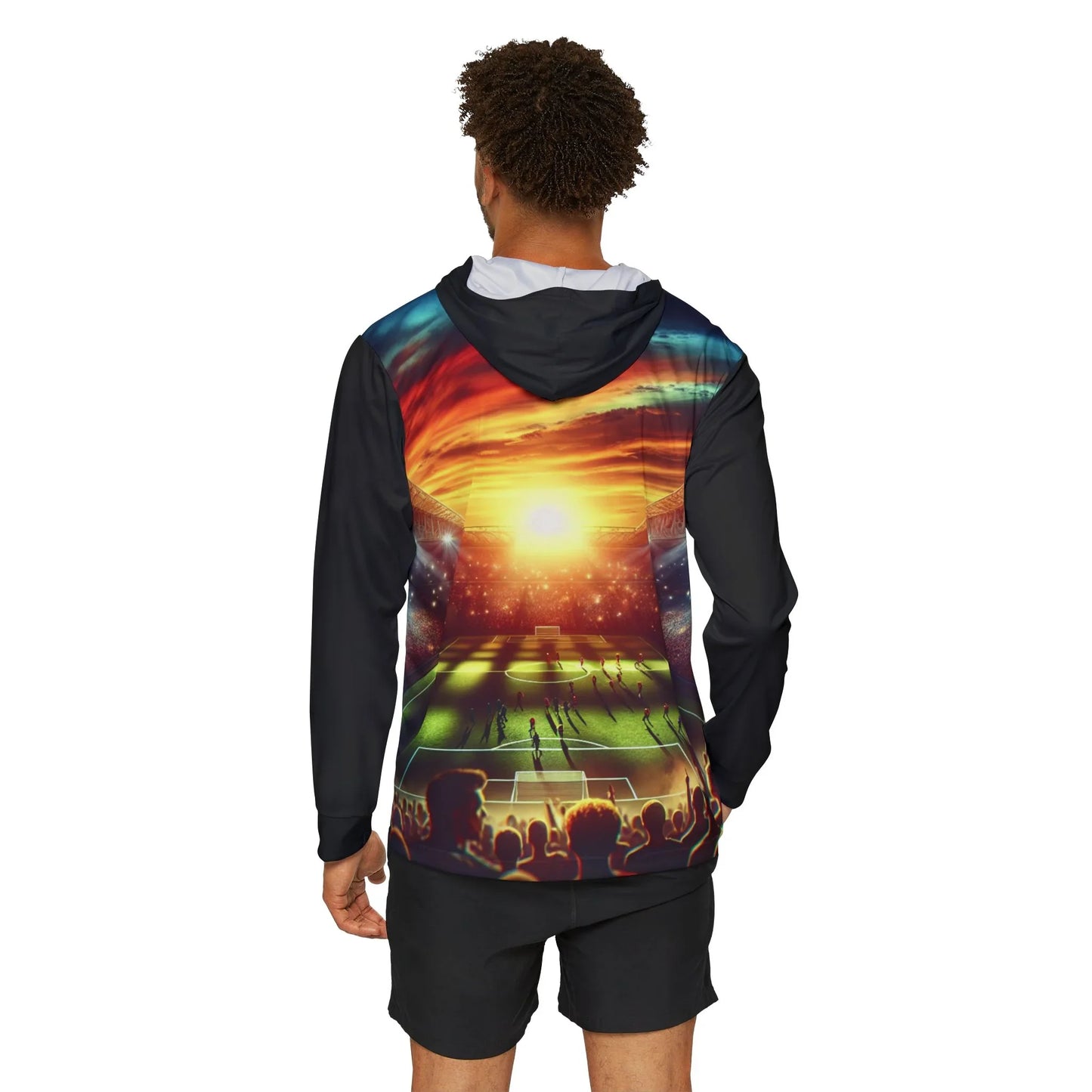 Sports Warmup Hoodie - Football Sunset Fan at Stadium Design - Oceanfront Products