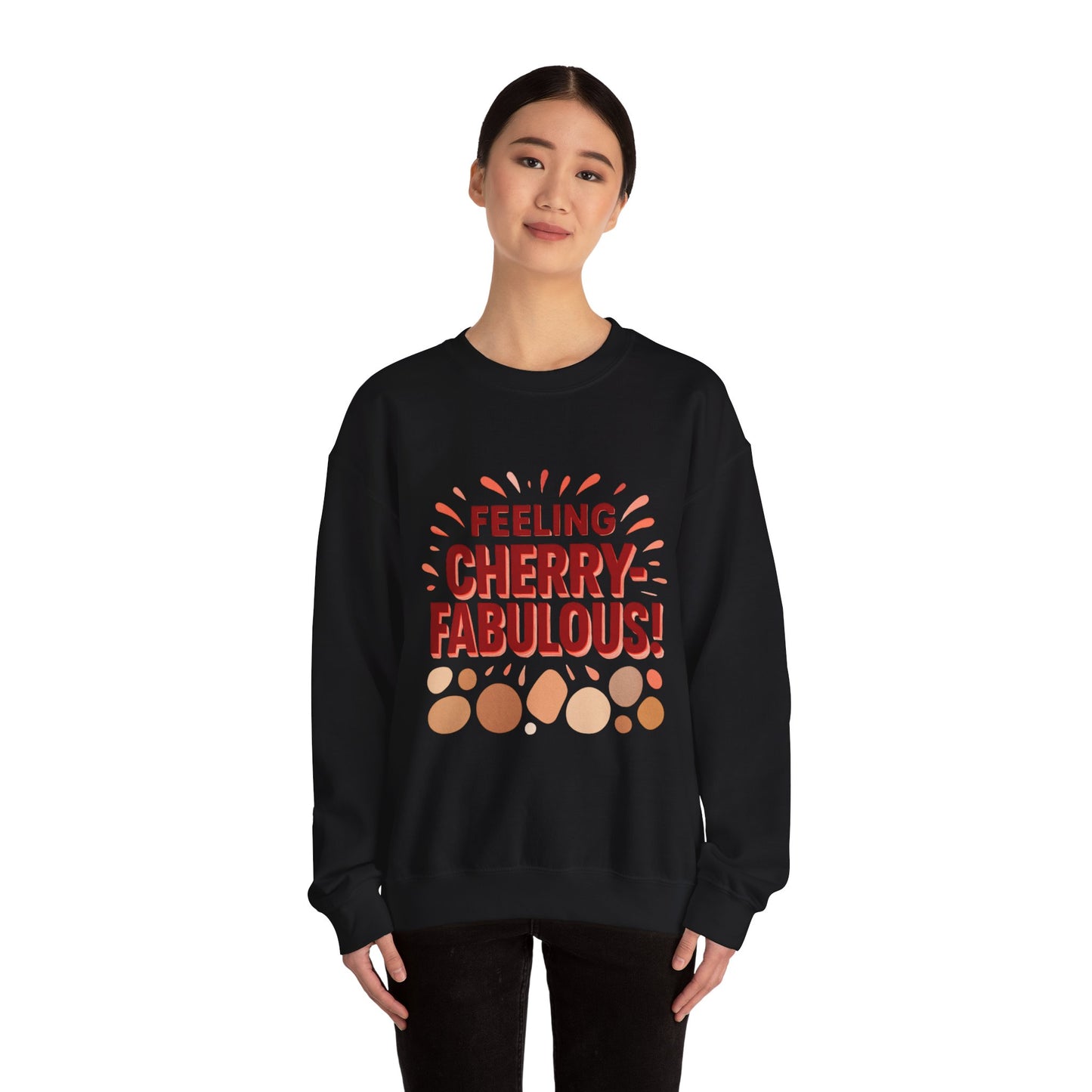 Bold cherry Sweatshirt, Cherry design on Crewneck Jumper, Unisex Pullover, Gift