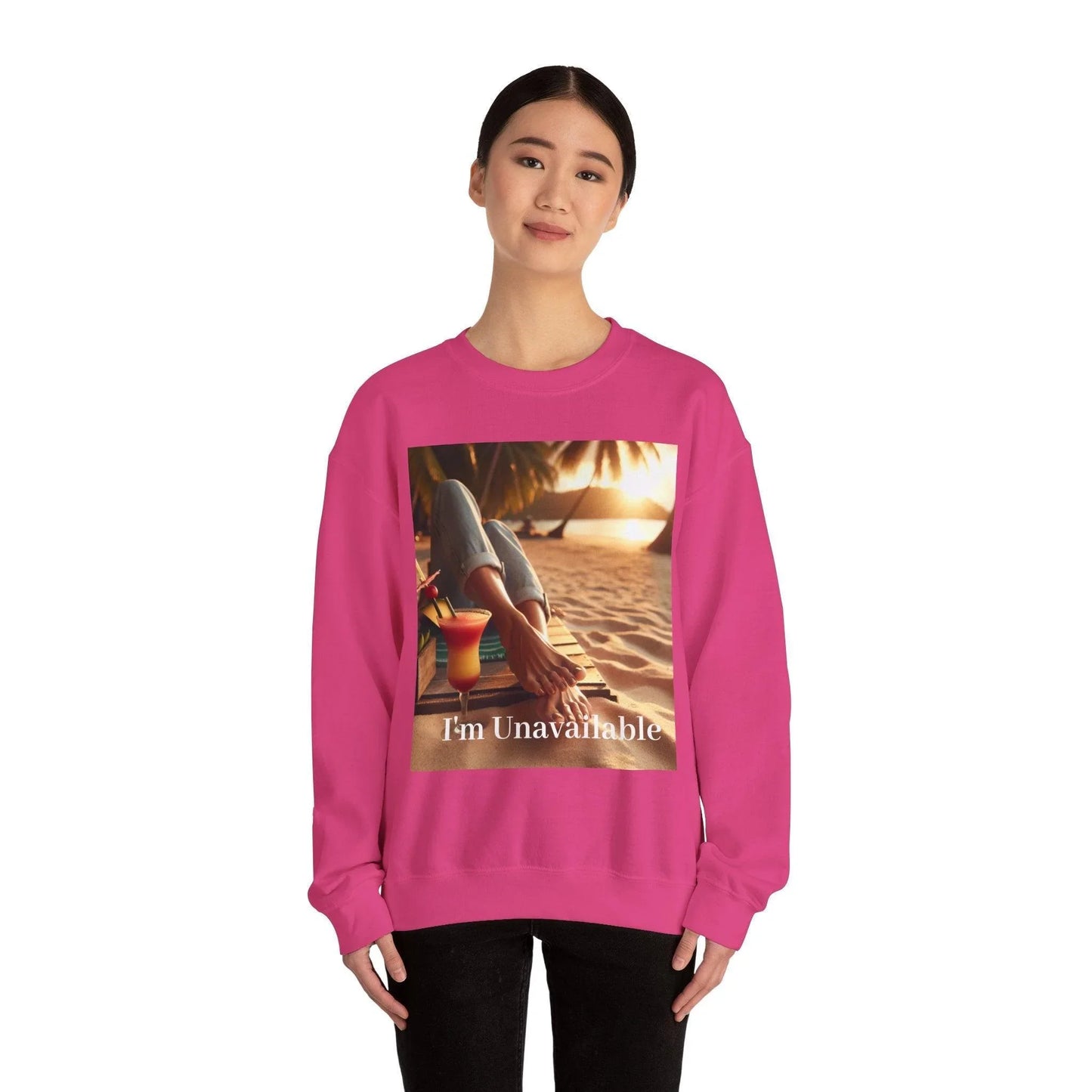 Sand Beach Woman Feet Crewneck Sweatshirt - Oceanfront Products