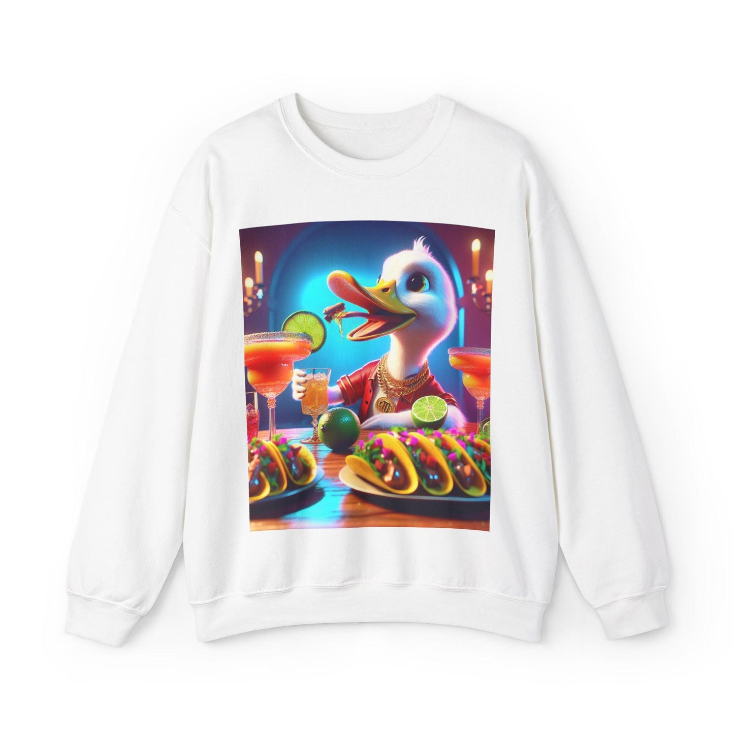 Sweatshirt: Gangster Duck Taco and Margarita Party Seasonal Seller Unisex Heavy Blend - Oceanfront Products