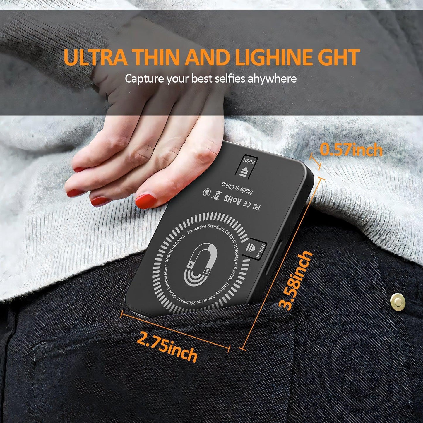 Magnetic fill light LED video conference phone fill light camera photography live broadcast photography pocket light - Oceanfront Products