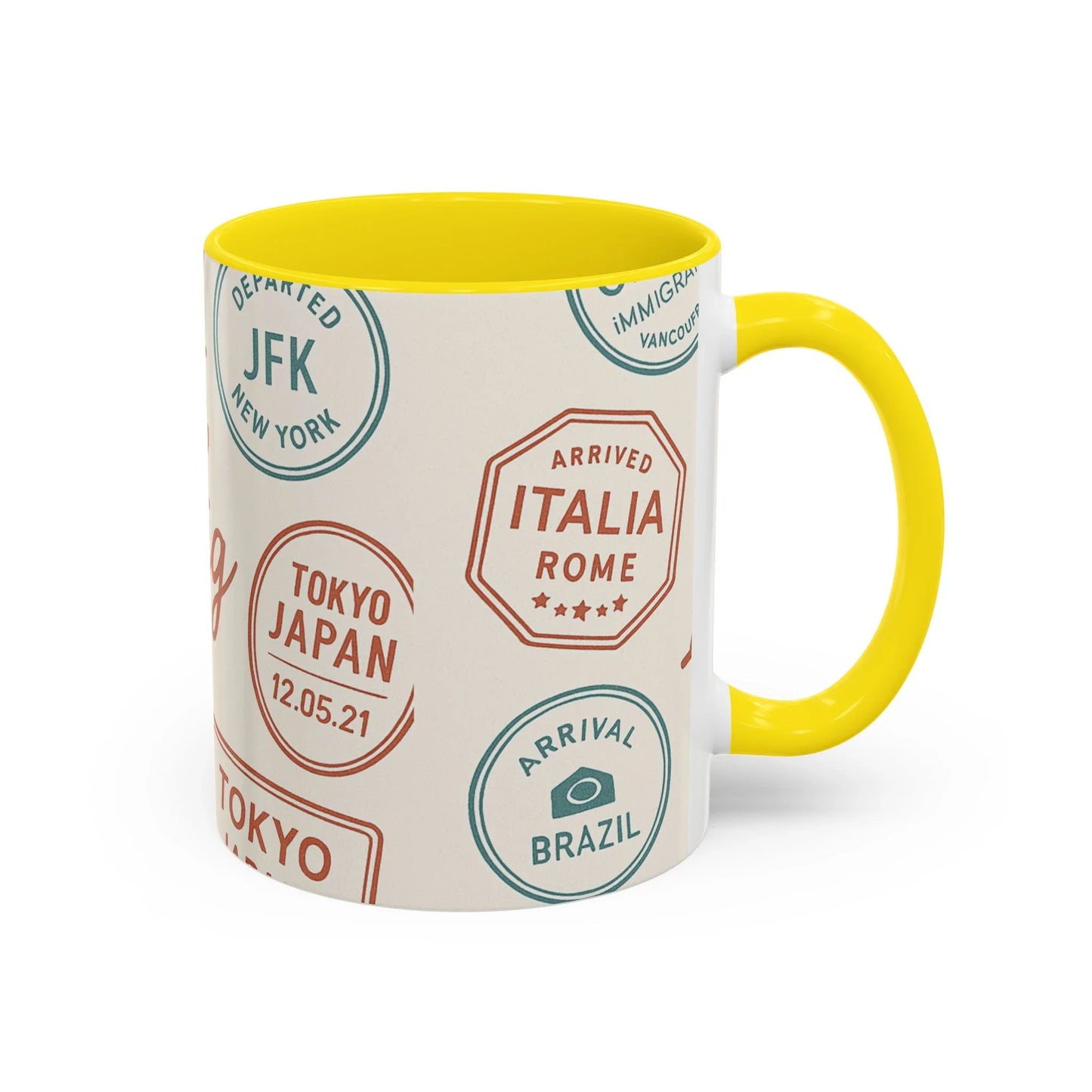 Pack Light, Live Big – Wanderlust Mug with Passport Stamp Collection - Oceanfront Products