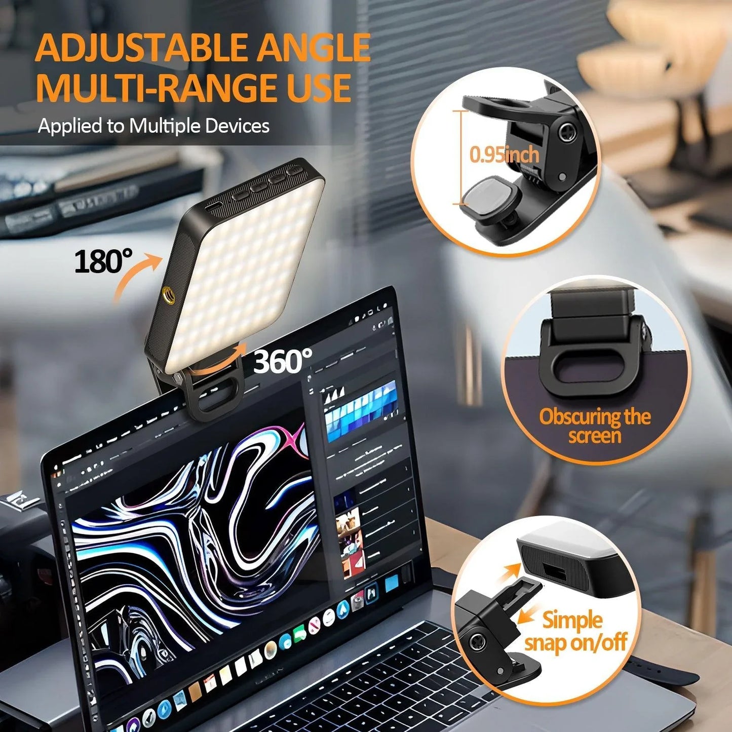 Magnetic fill light LED video conference phone fill light camera photography live broadcast photography pocket light - Oceanfront Products