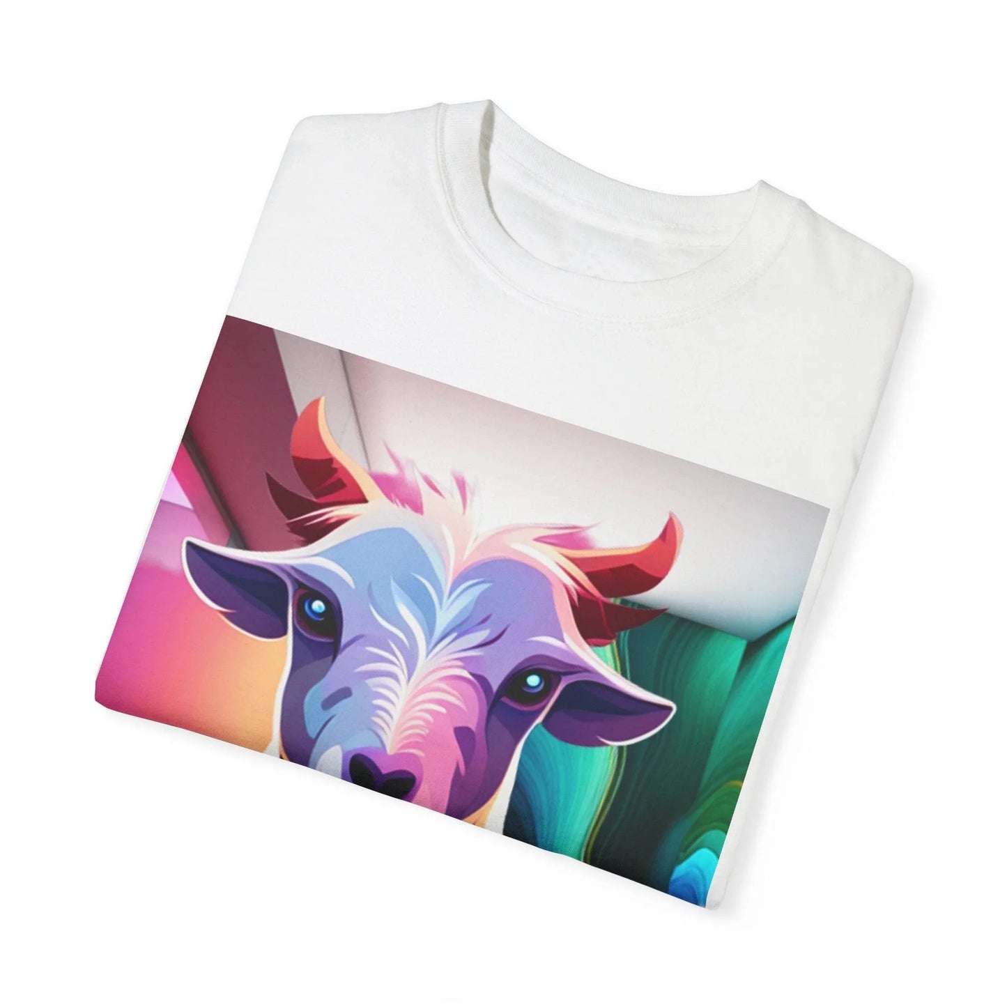 Colorful Goat Graphic Women's T-Shirt: A Blend of Style and Playfulness - Oceanfront Products
