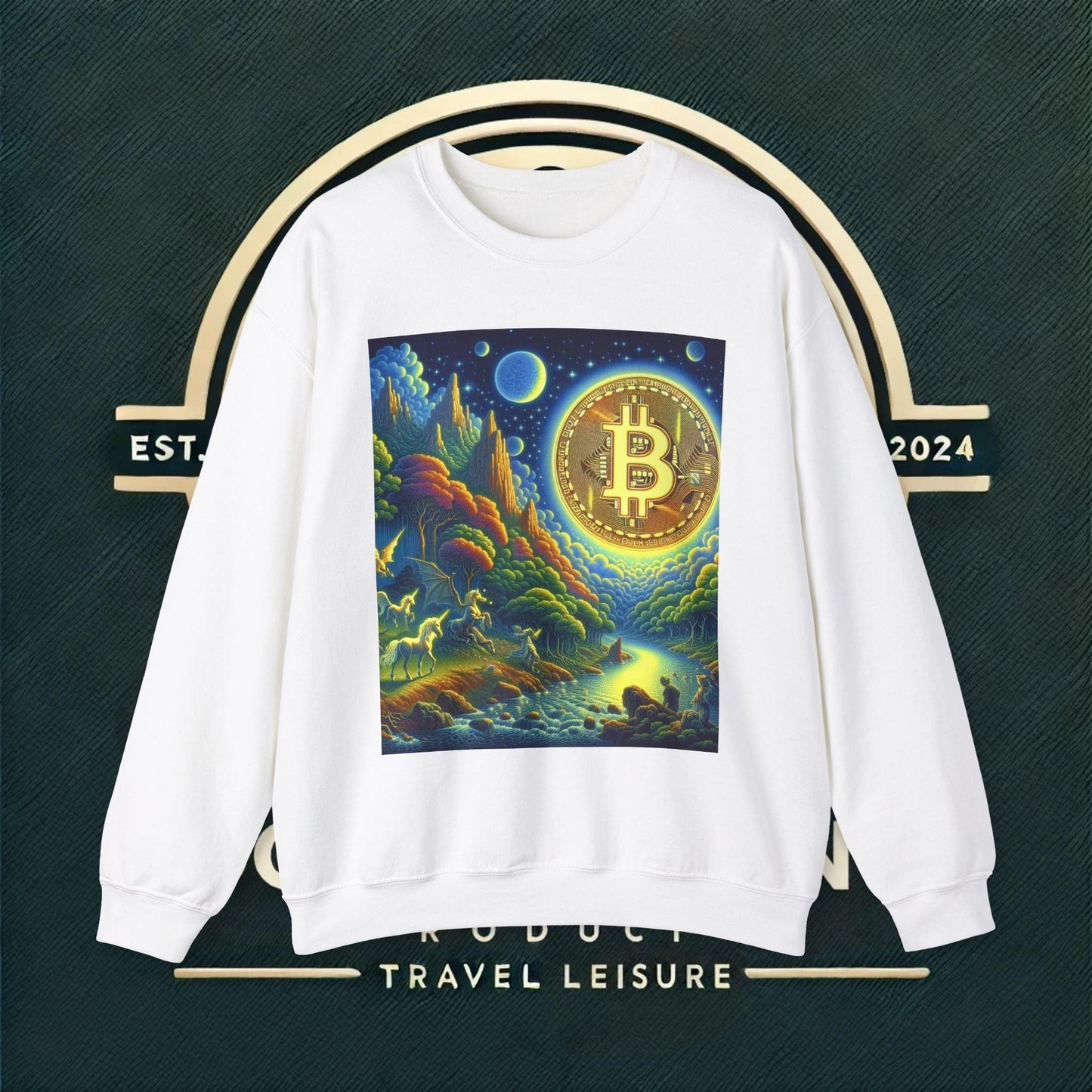Bitcoin Fantasy Sweatshirt - Crewneck Sweatshirt - Oceanfront Products