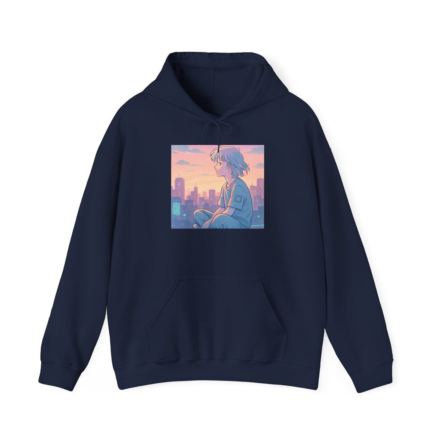 Hooded Sweatshirt Lofi/Vaporwave Design