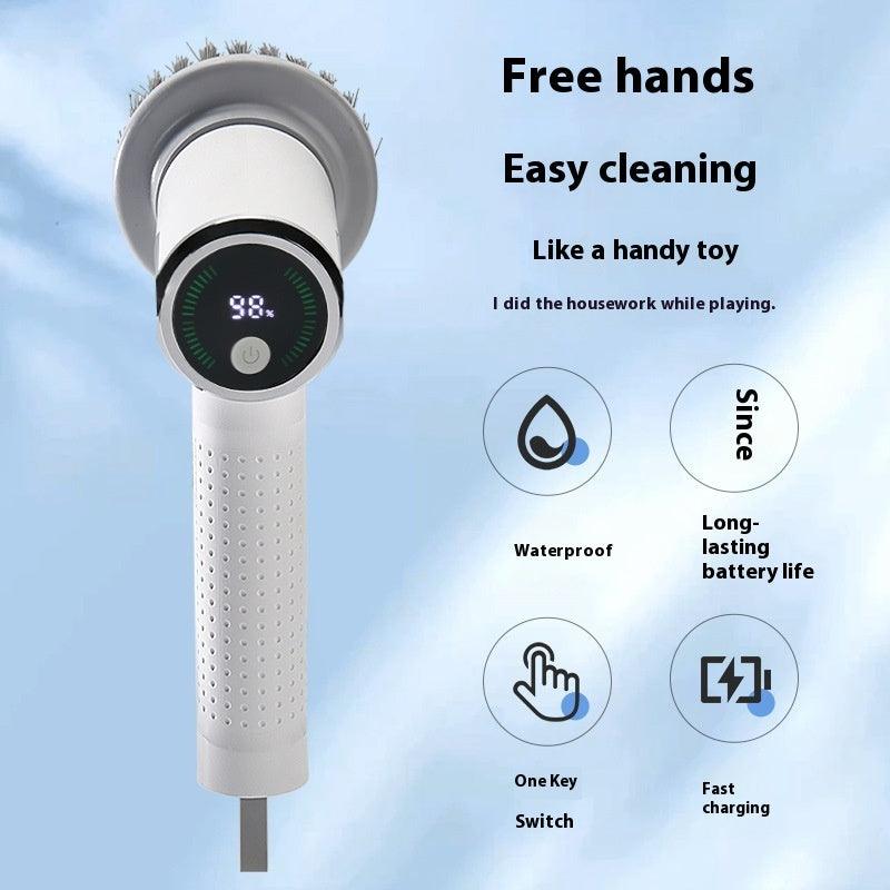 Multifunctional Smart Display Electric Cleaning Brush Wireless Kitchen Sink Cleaning Brush Waterproof Electric Pot Brush Cleaning Tool - Oceanfront Products