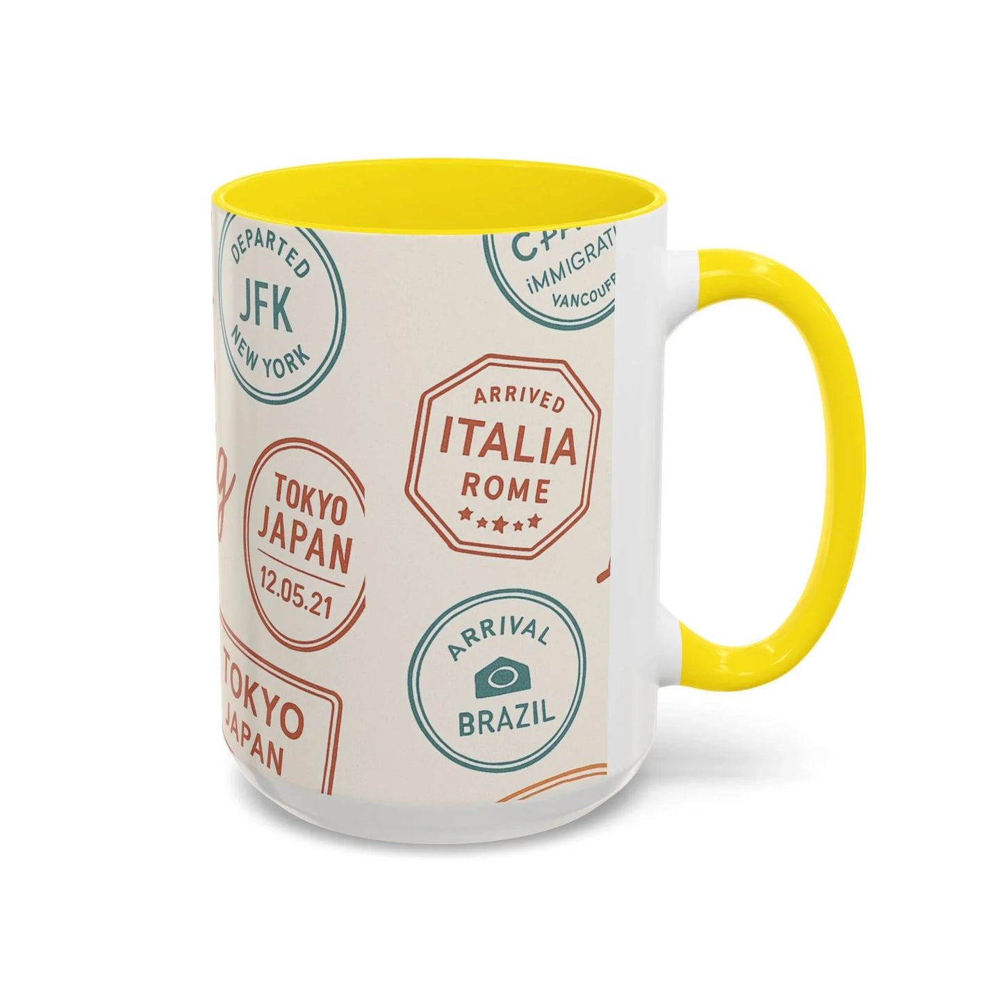 Pack Light, Live Big – Wanderlust Mug with Passport Stamp Collection - Oceanfront Products
