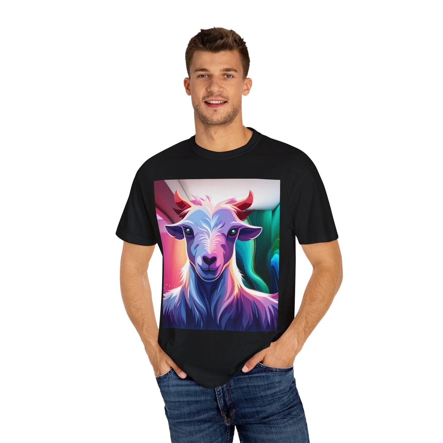 Colorful Goat Graphic Women's T-Shirt: A Blend of Style and Playfulness - Oceanfront Products