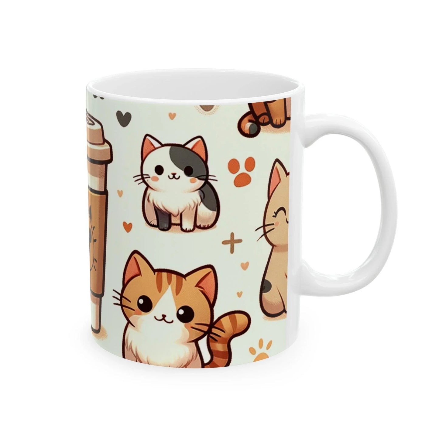 Charming Cat Illustration Coffee Cup: Purr-fect for Cat Lovers - Oceanfront Products