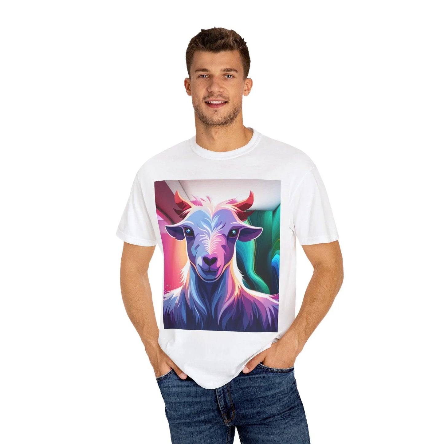 Colorful Goat Graphic Women's T-Shirt: A Blend of Style and Playfulness - Oceanfront Products