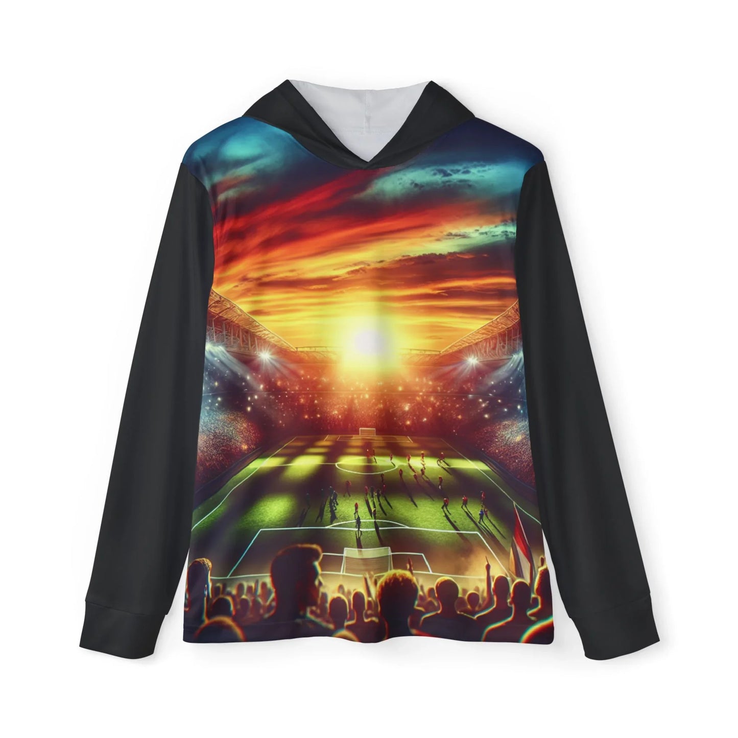 Sports Warmup Hoodie - Football Sunset Fan at Stadium Design - Oceanfront Products