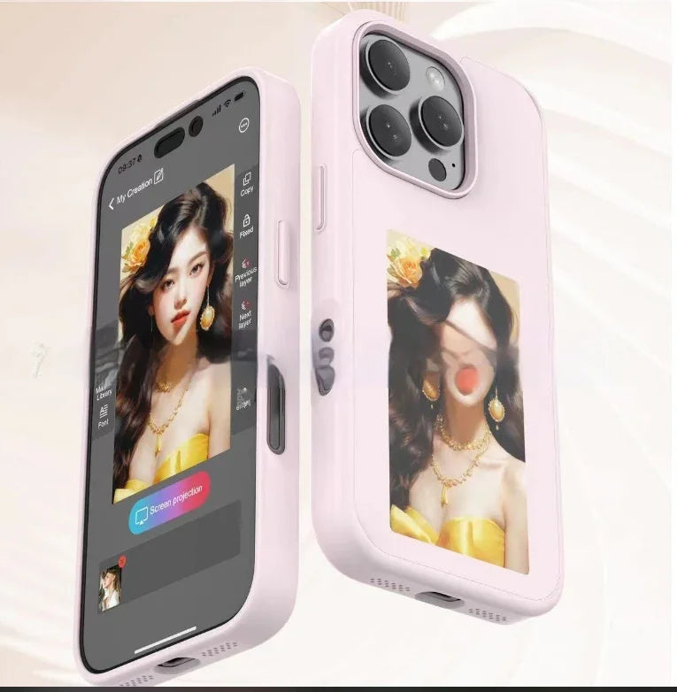 E-ink Screen Phone Case Unlimited Screen Projection Personalized Phone Cover Battery Free New Designer Luxury Phone Case - Oceanfront Products
