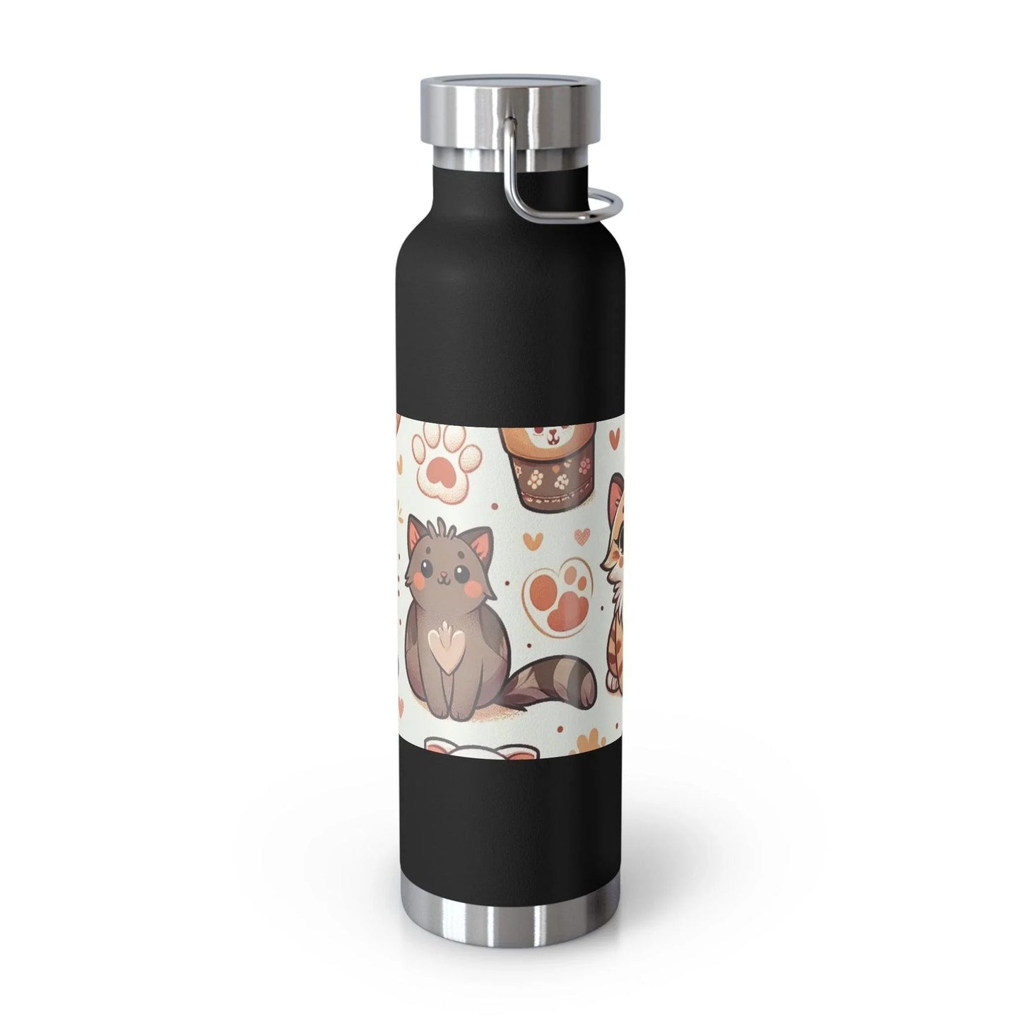 Cozy Cat Pattern Metal Drink Cup: Purr-fect Temperature, Purr-fect Style - Oceanfront Products