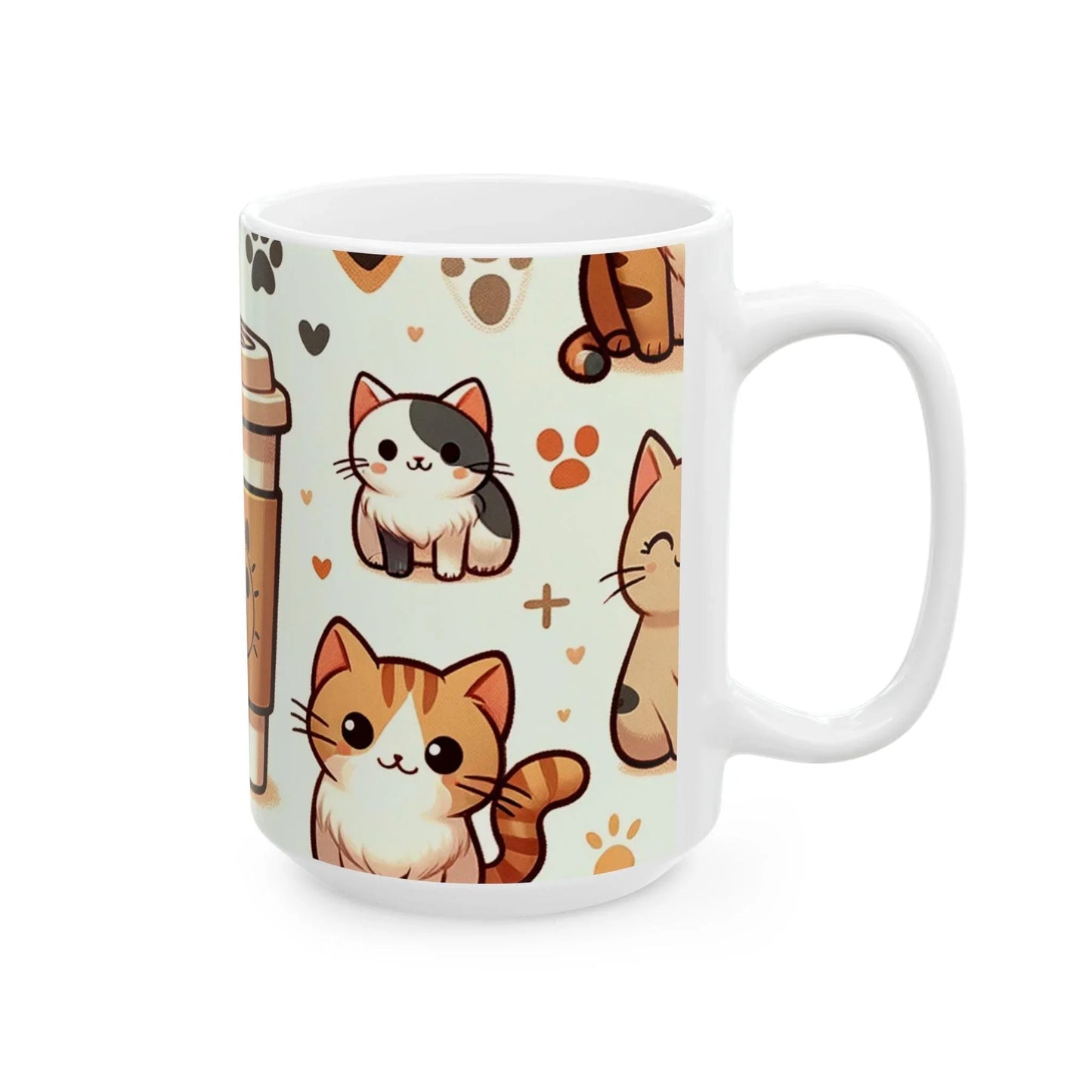 Charming Cat Illustration Coffee Cup: Purr-fect for Cat Lovers - Oceanfront Products