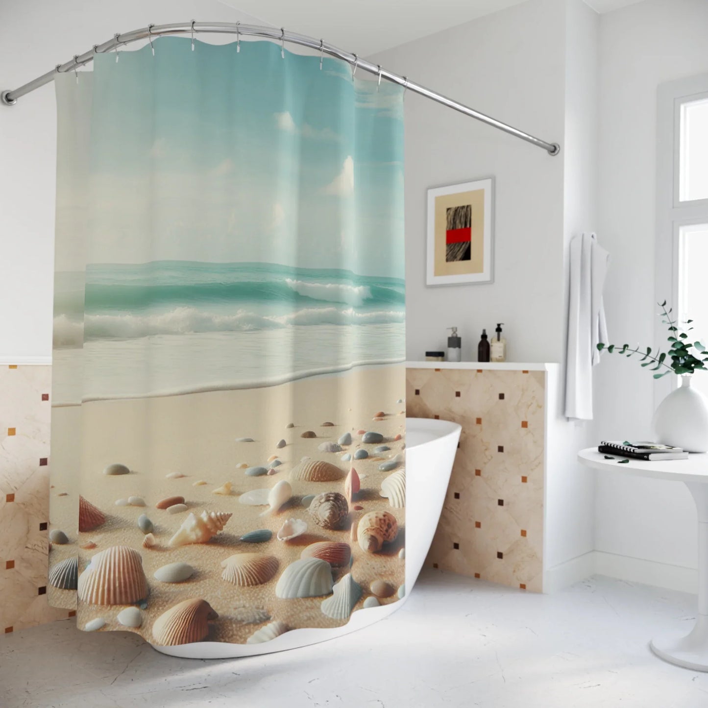 Coastal Shower Curtains - Serene Coastal View Design - Oceanfront Products