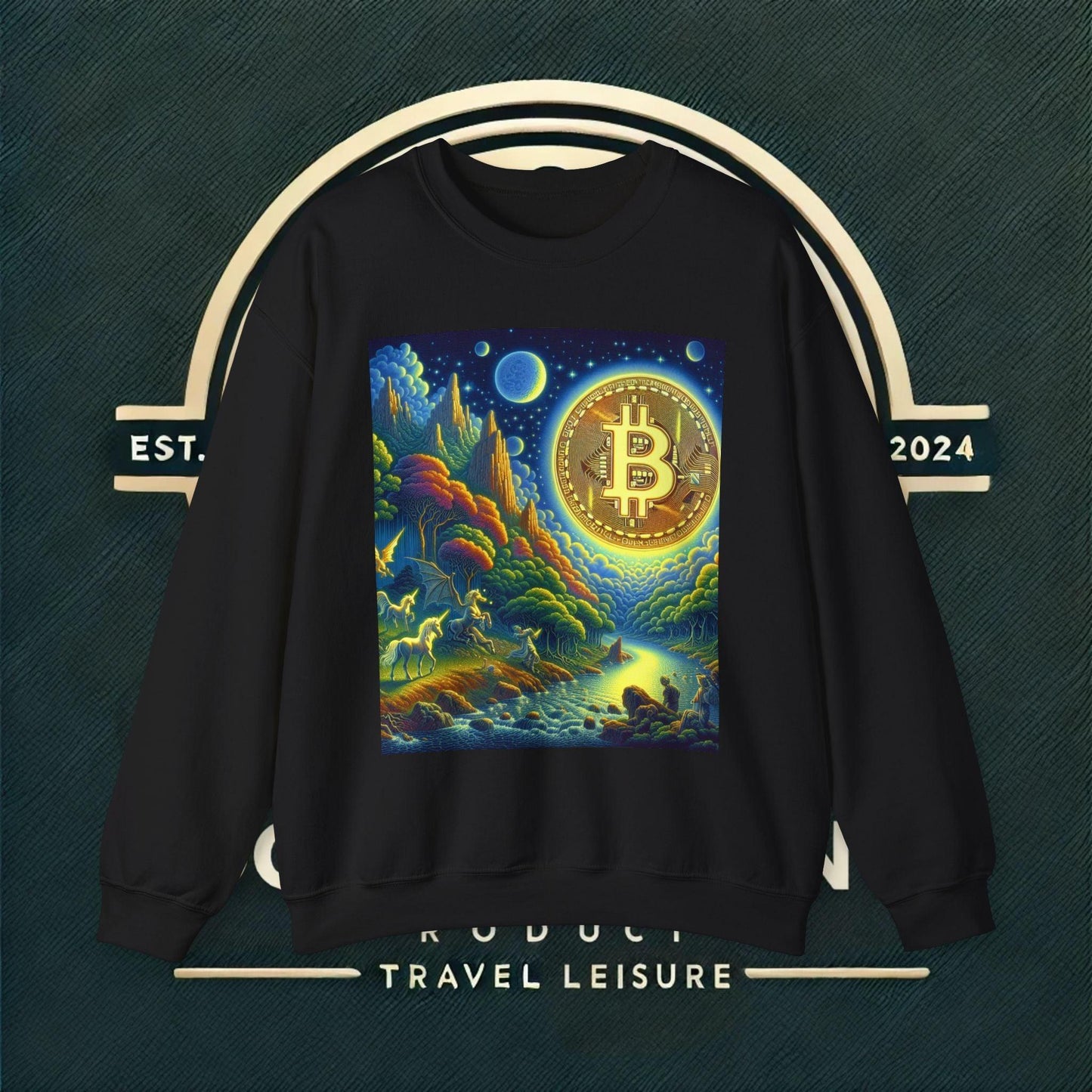Bitcoin Fantasy Sweatshirt - Crewneck Sweatshirt - Oceanfront Products