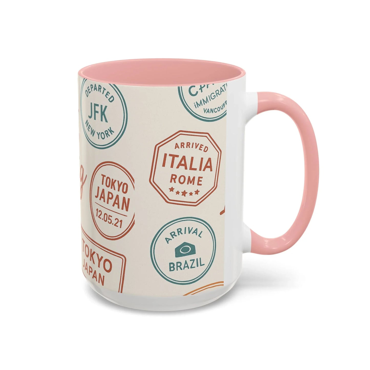 Pack Light, Live Big – Wanderlust Mug with Passport Stamp Collection - Oceanfront Products