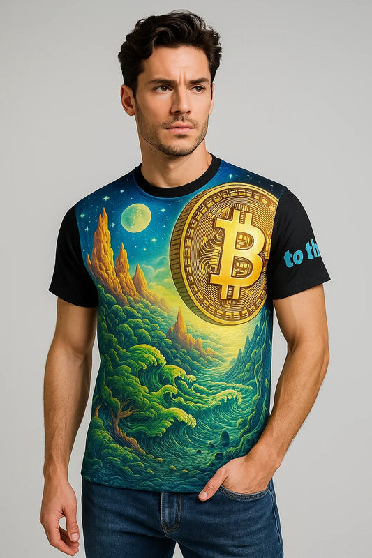 Bitcoin Unisex Tee - To the Moon Design - Oceanfront Products